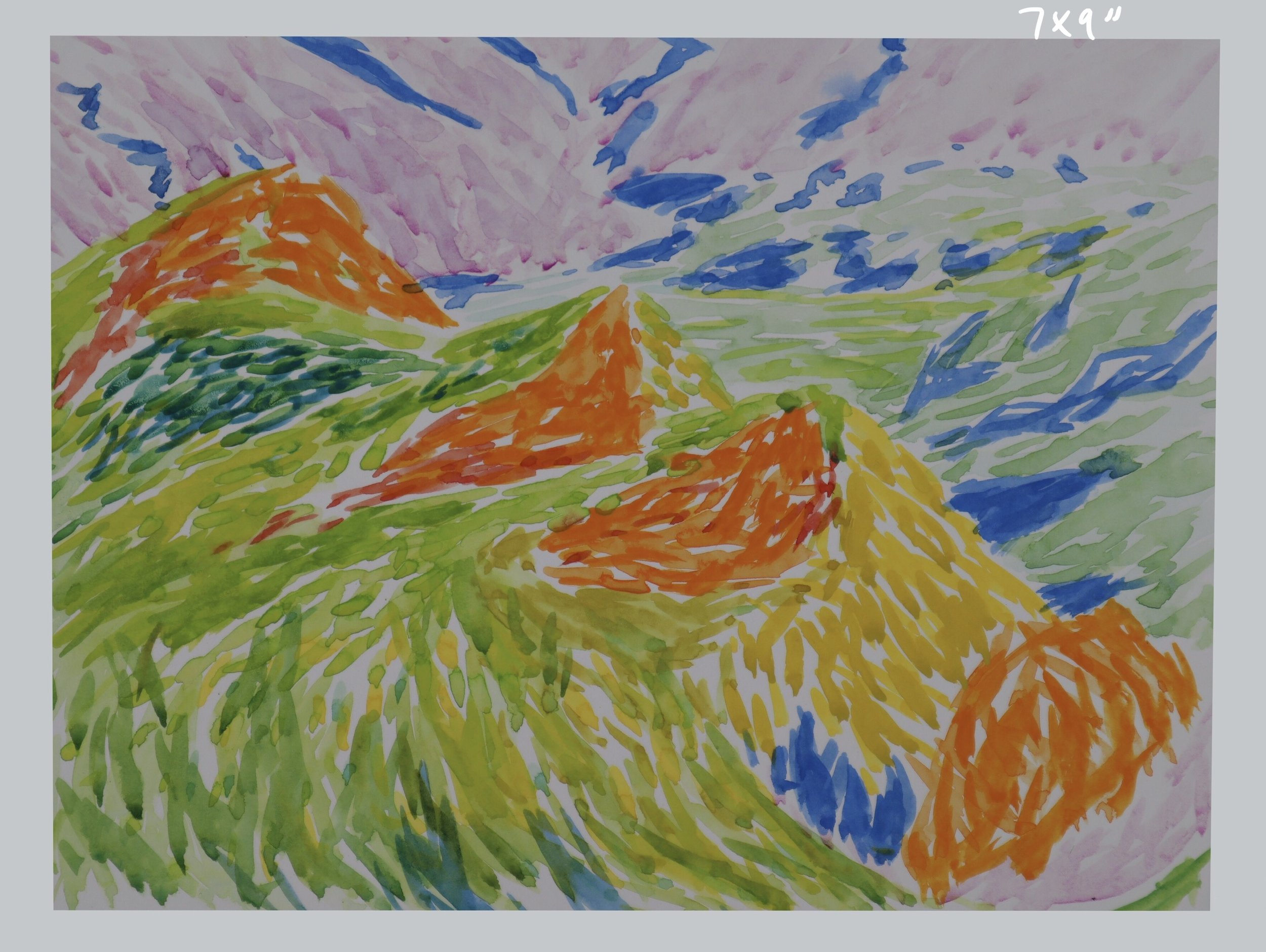 Carbonation (study in color movement)
Watercolor on watercolor paper
7x9"