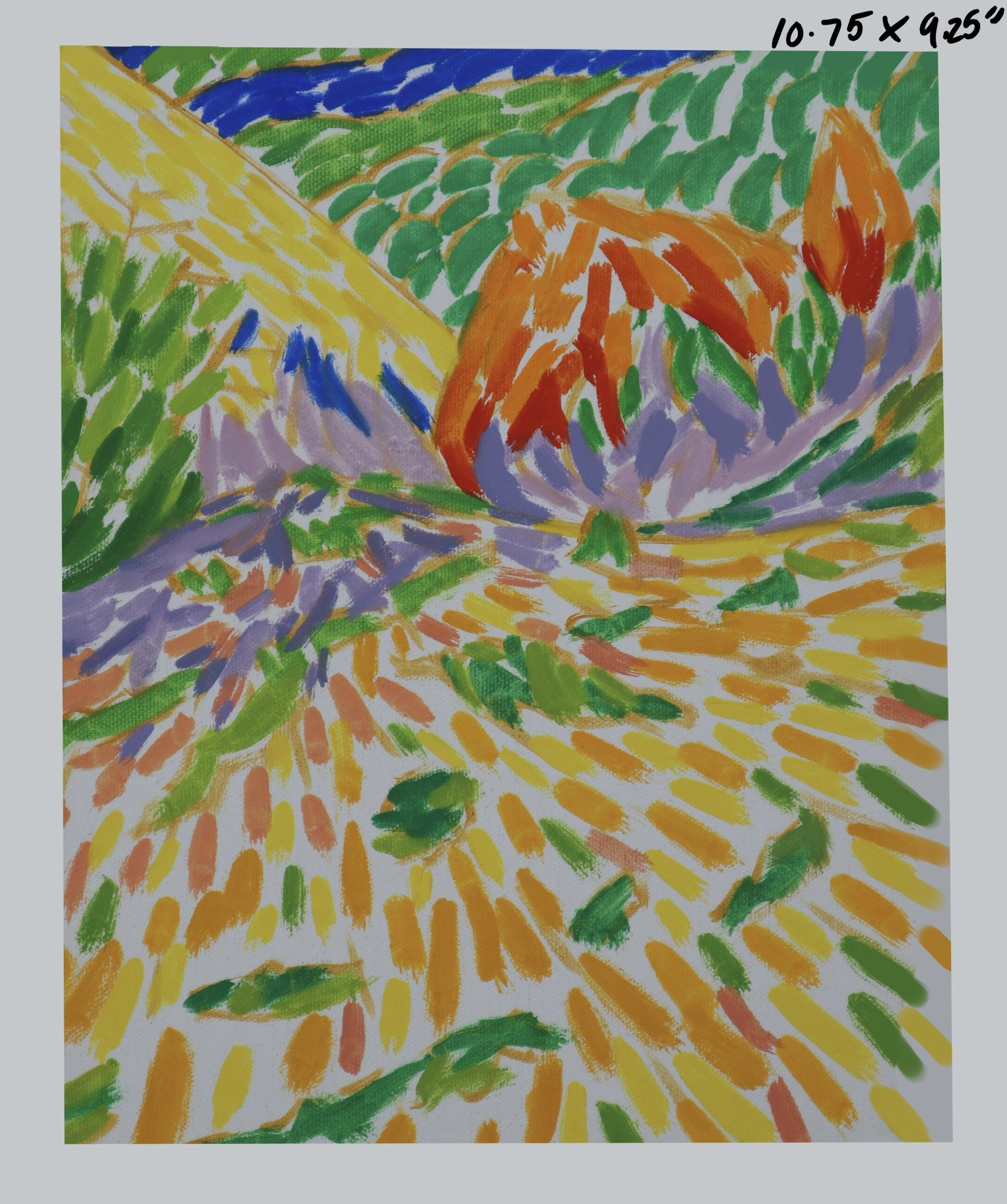 Carbonation (study in color movement)
oil on canvas mounted to wood
10.75x9.25"