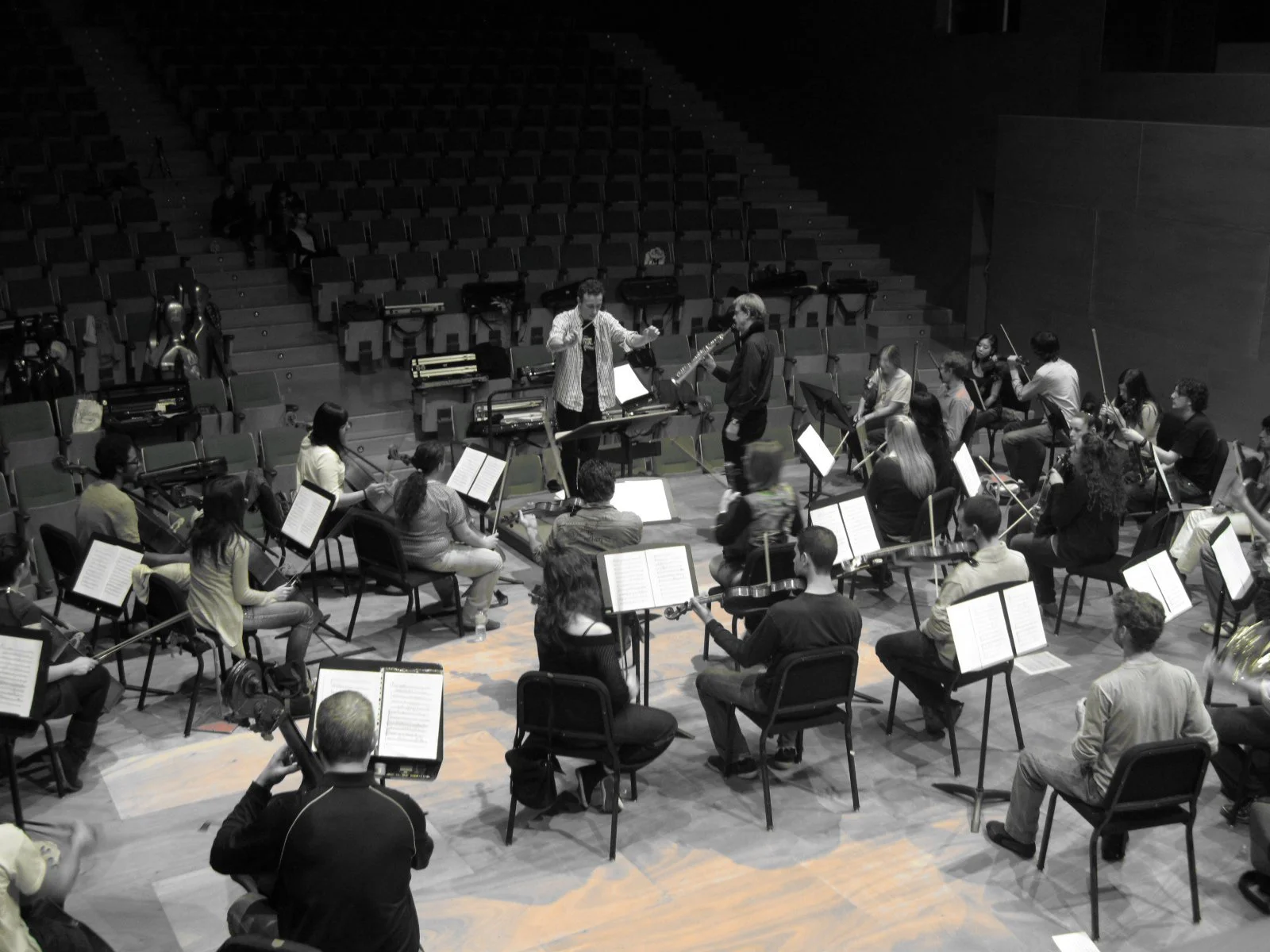 In Mallorca rehearsing Villa-lobos with Maestro Arno Bornkamp and CSMD Symphony Orchestra.