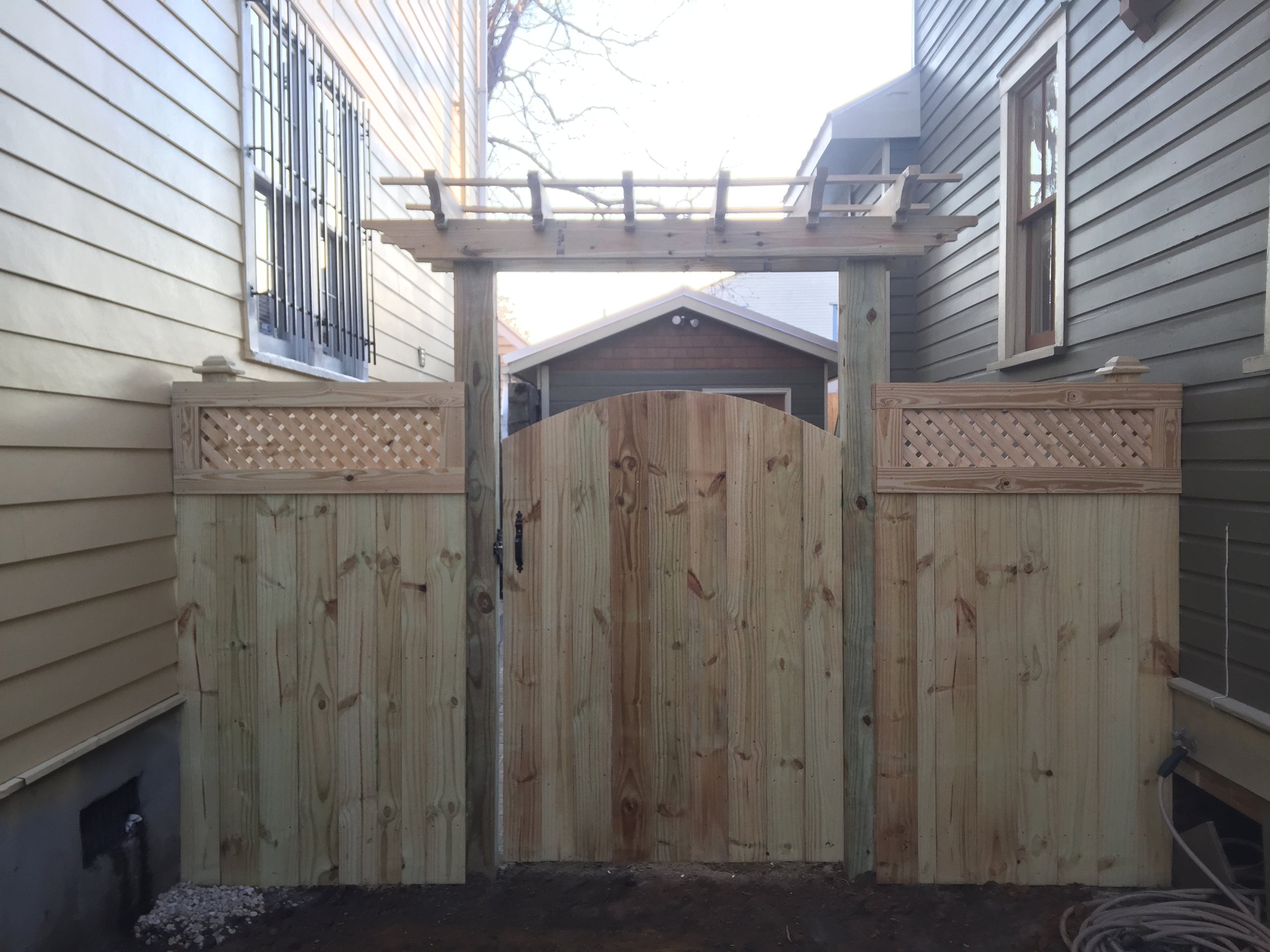 Treated Yellow Pine Gate with Arbor