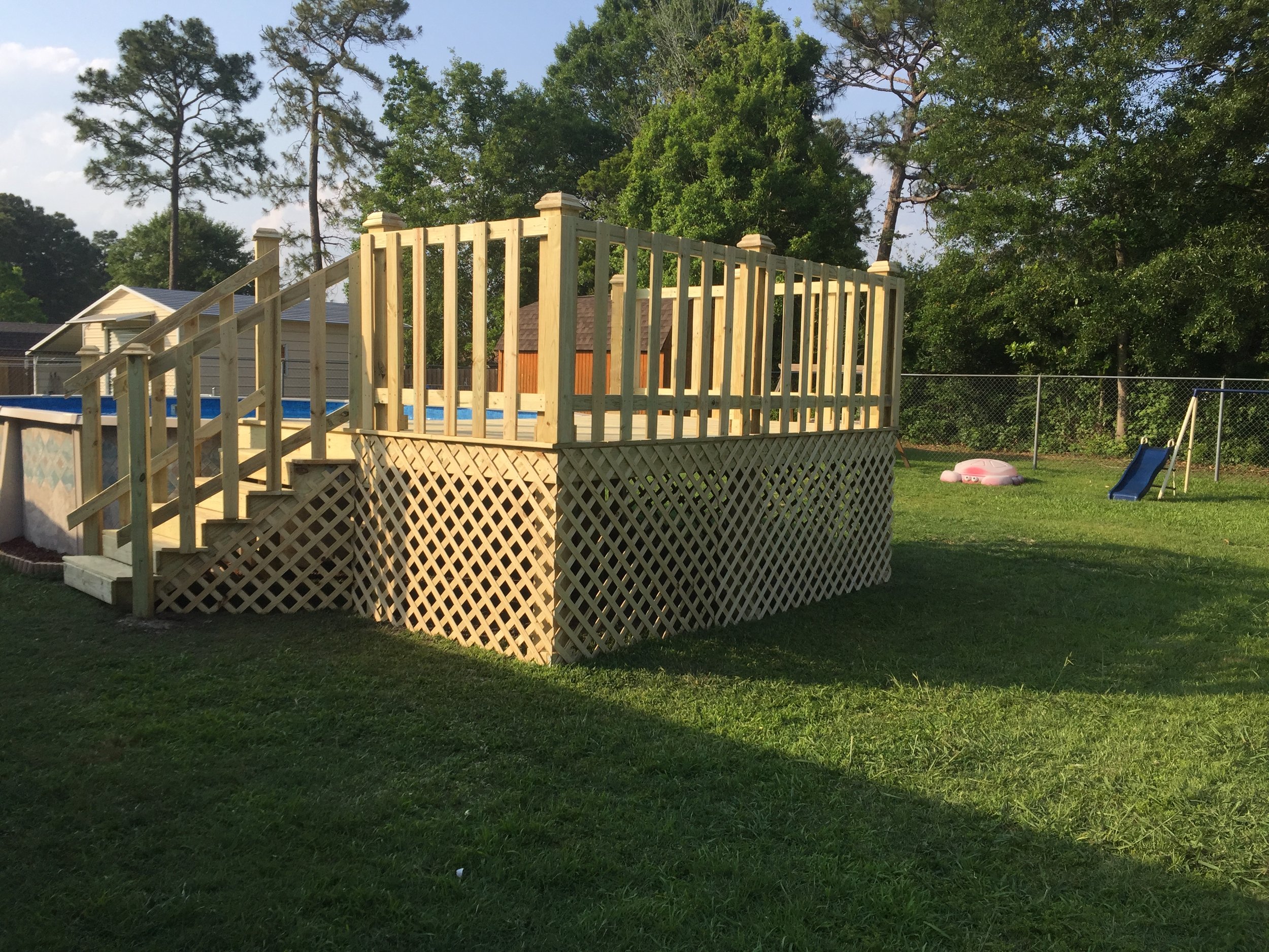 Treated Yellow Pine Pool Deck