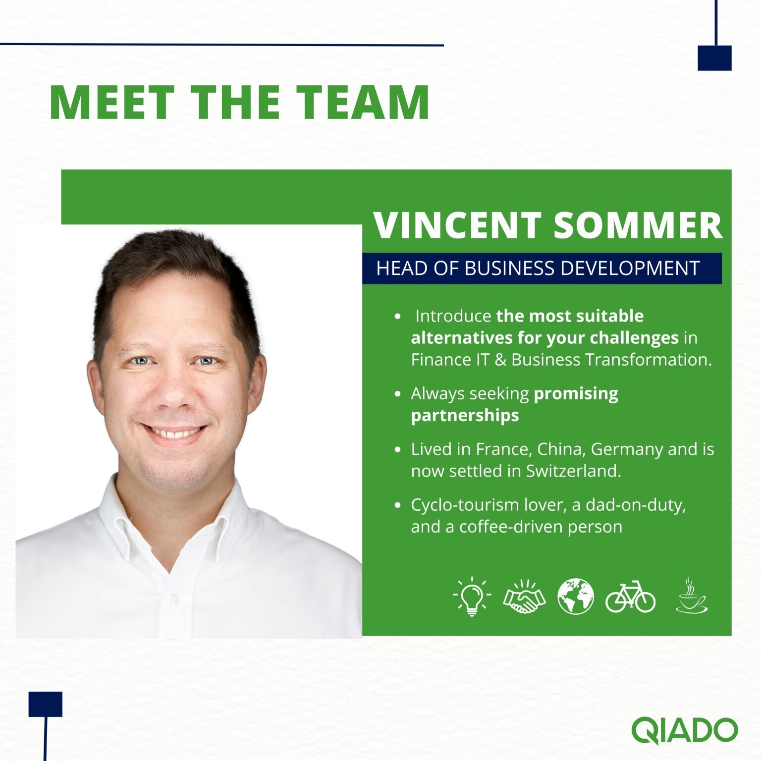 Looking to empower Finance IT in your business? 🚀 It&acute;s time to meet Vincent Sommer D'Yvoire, our Head of Business Development! 💡 He&acute;s the right person to introduce you to the most suitable alternatives for your challenges in Contract Le
