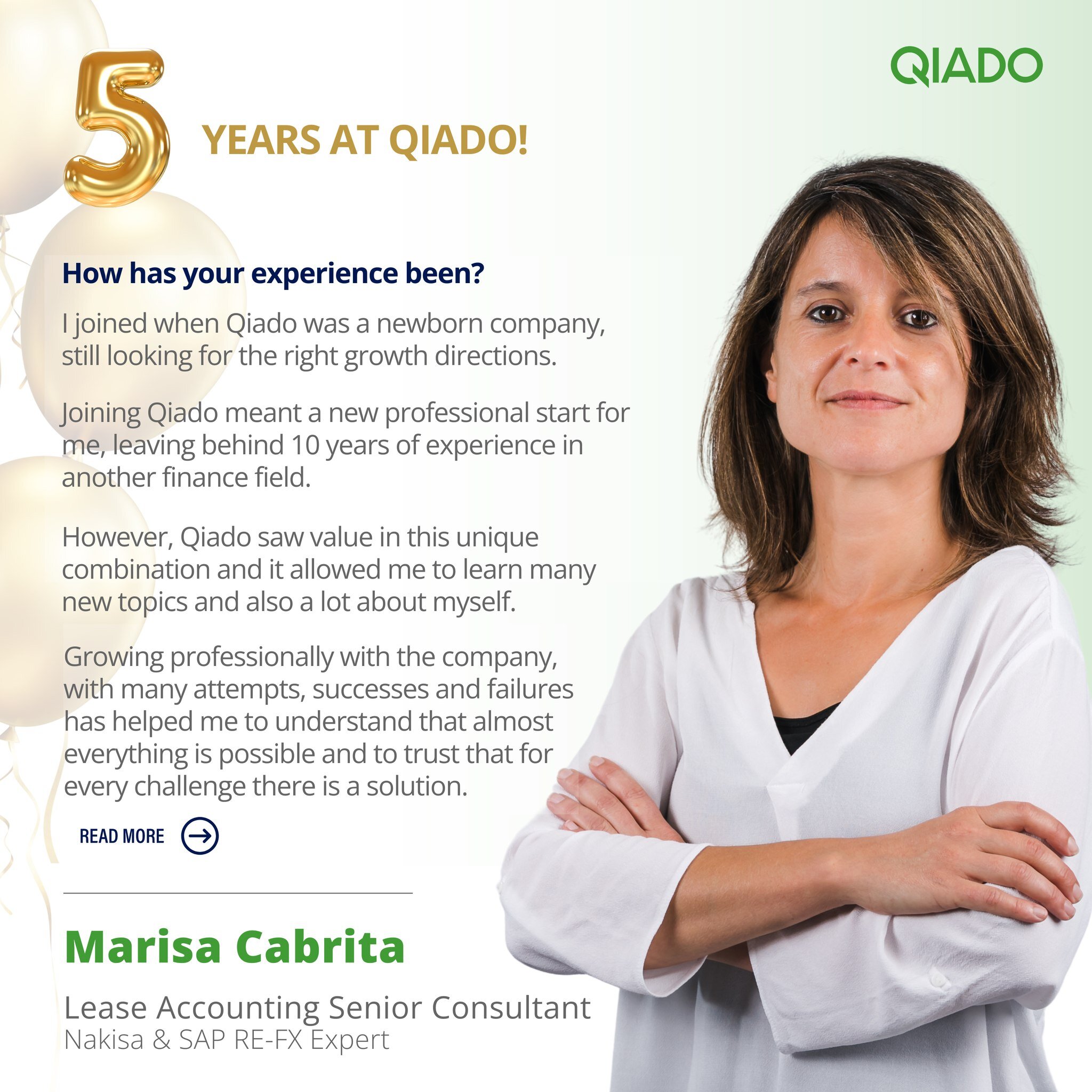 What a great milestone to celebrate🎉 Marisa Cabrita has been part of the team since the very beginning of Qiado. We are absolutely happy to have her by our side in this journey and honored to be part of her personal and professional development. 

C