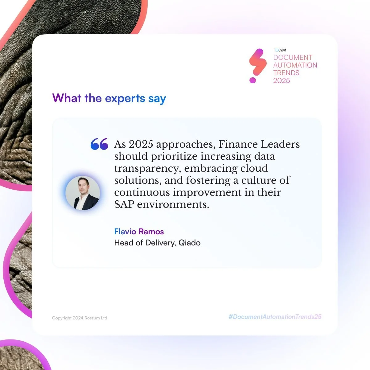 Check out the Document Automation Trends 2025, a comprehensive report prepared by our partner Rossum.

The report provides a deep dive into the challenges finance leaders encounter as they transition toward a digital future, offering insights into th