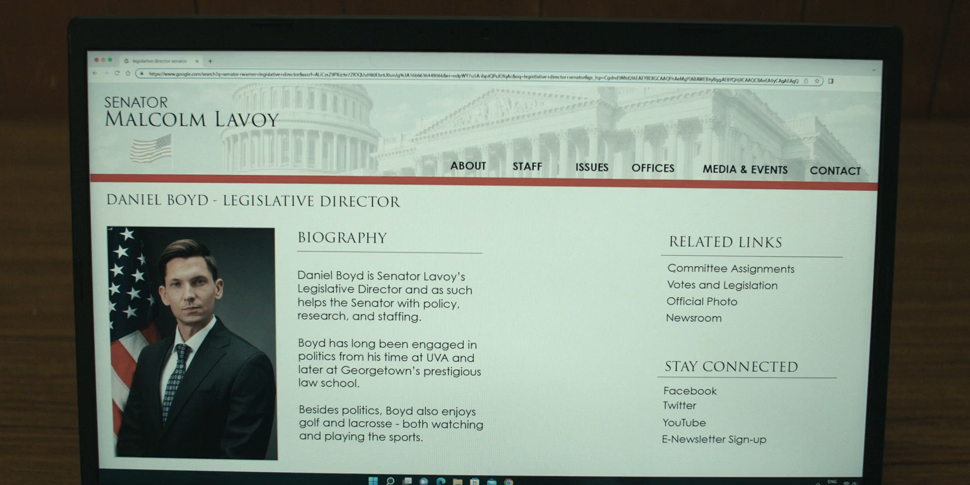 Reacher S2E4 Playback 15 - Senator Webpage (0-16-08-23).png