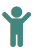 Icon of a person standing with arms raised