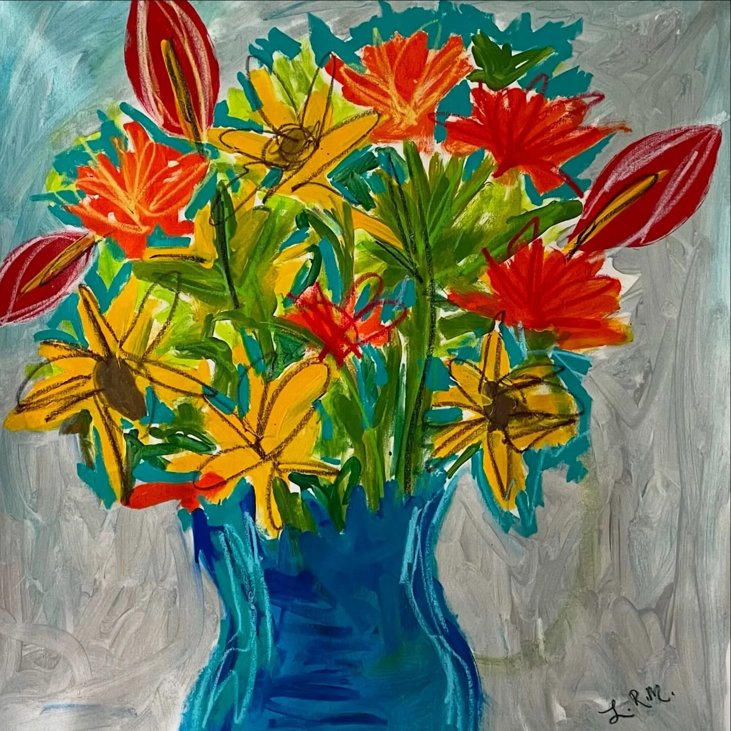 “Valentine's Day"
Acrílico y pasteles sobre lienzo
Acrylic,and oil stick on canvas
100x105 cm
39 x 41 in
2026
$1500 USD