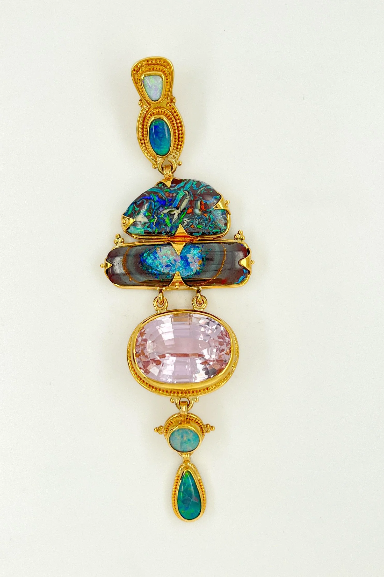 Kunzite and Opal Pendant