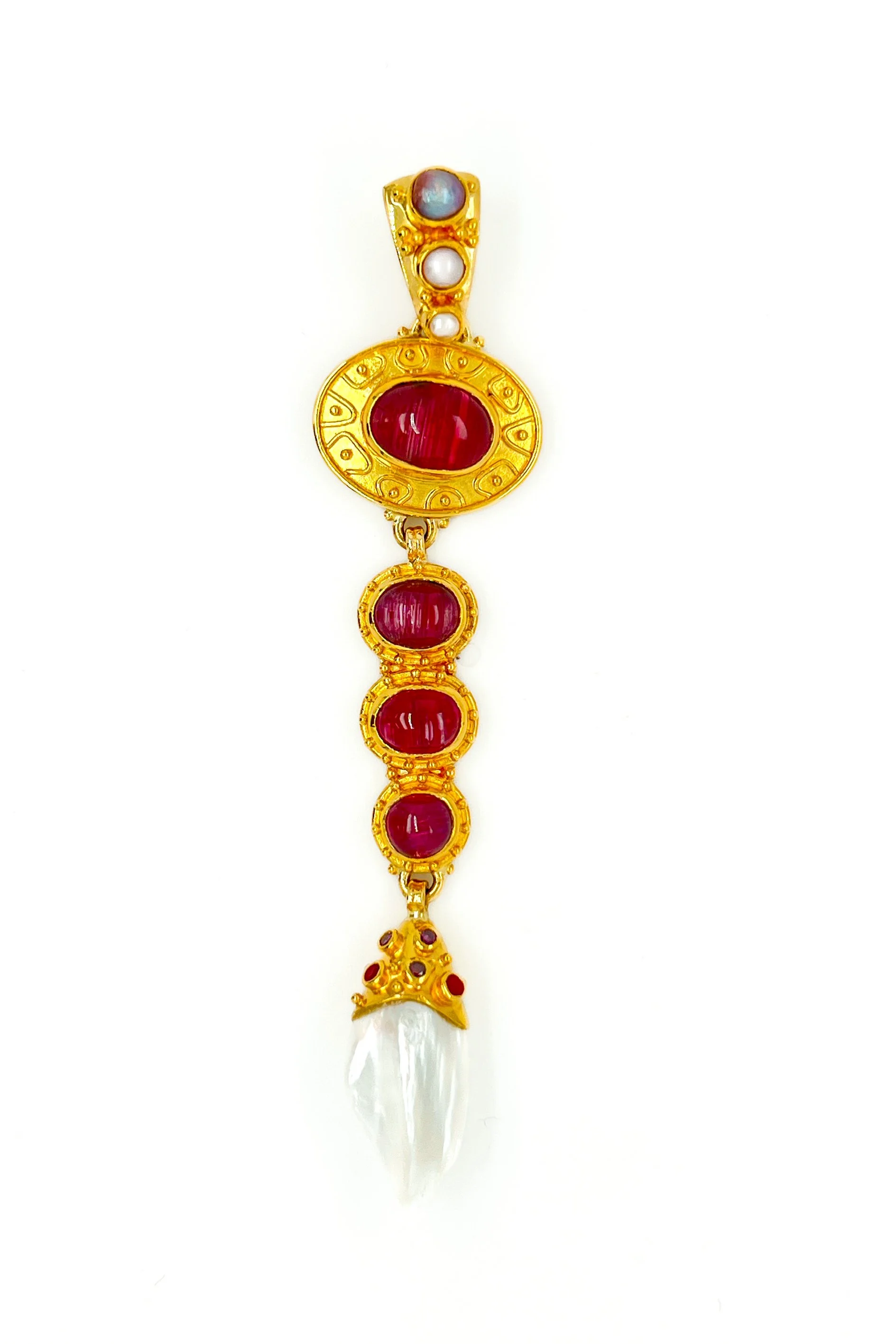 Tourmaline and Pearl Pendant