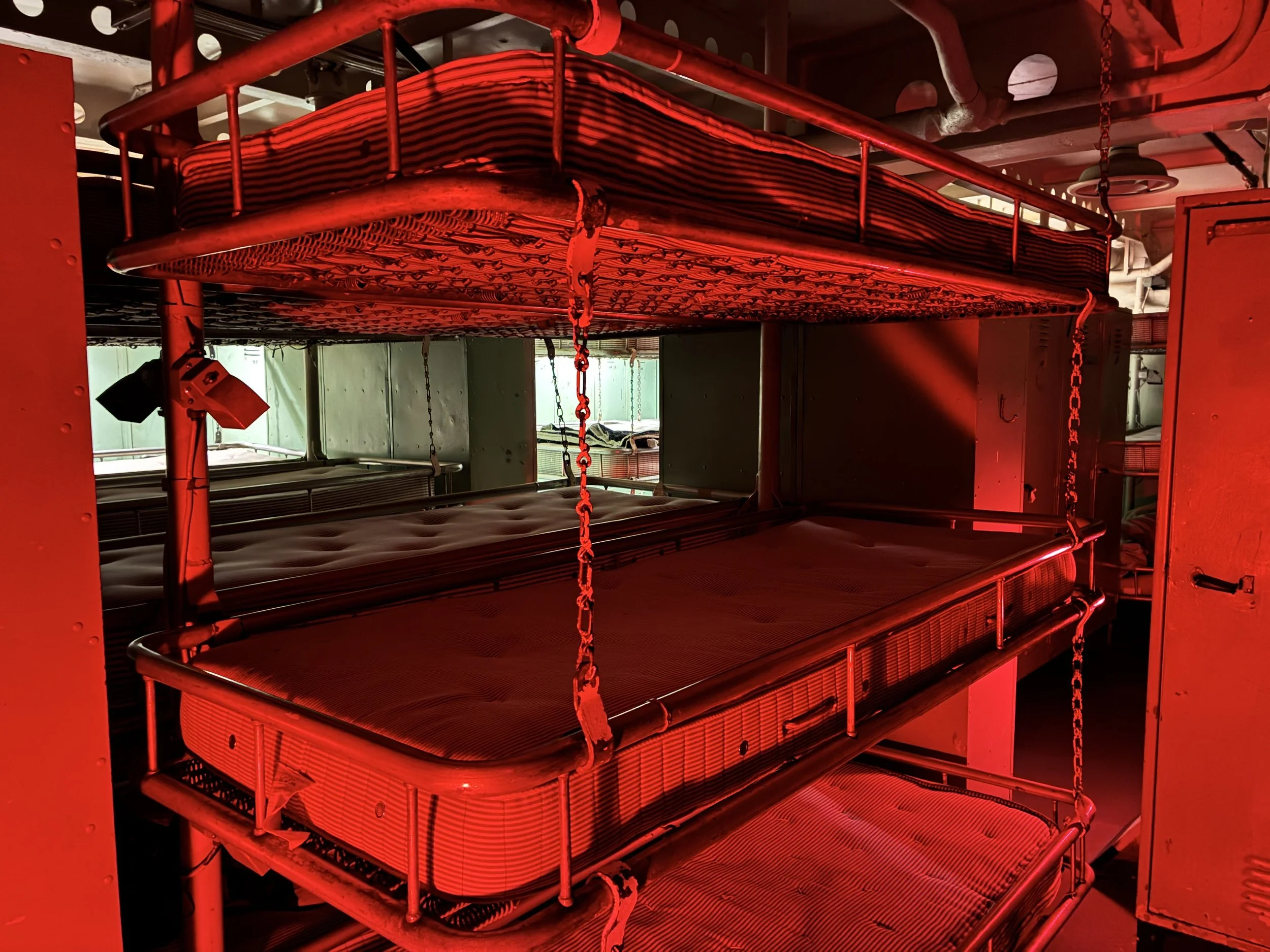 Bunks in red light