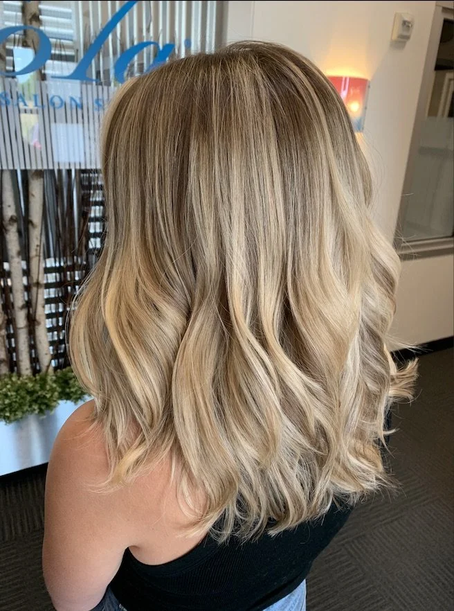 Salon customer with highlights