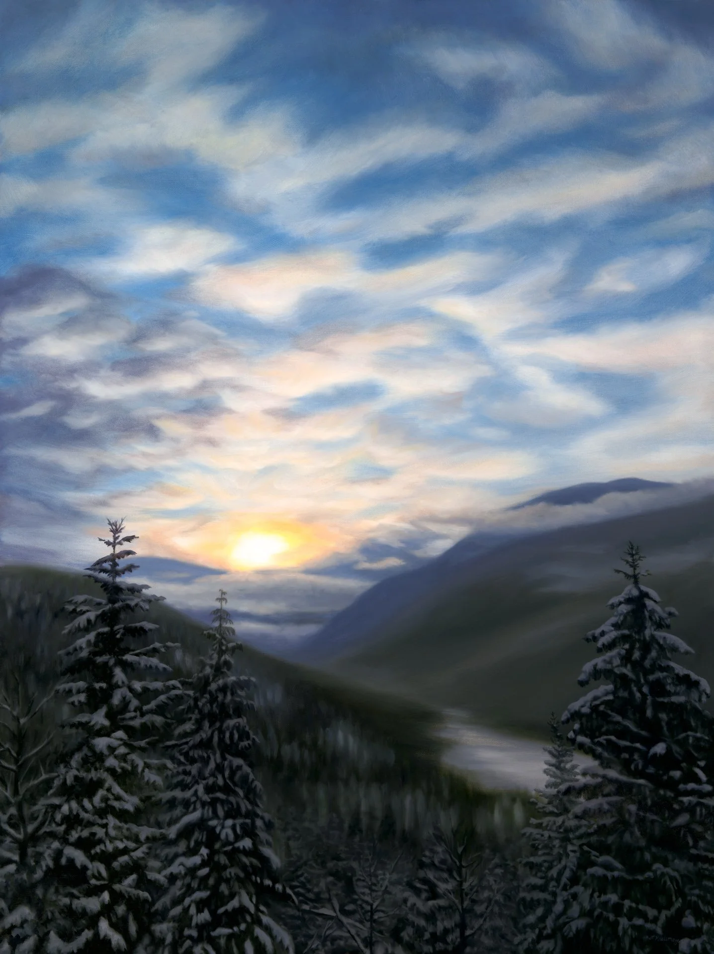 Winter Light Hand Embellished Print