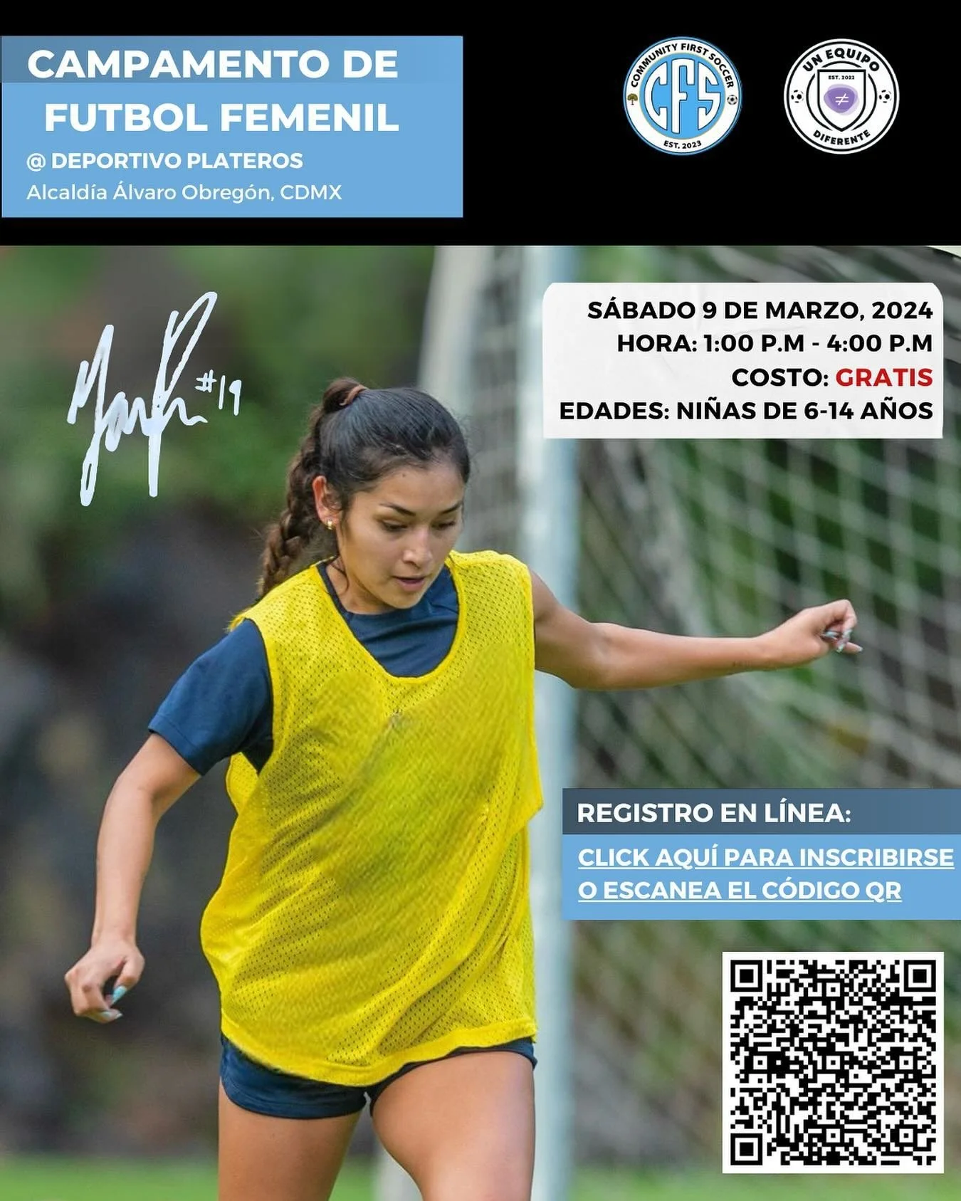 We are grateful to have the opportunity to help grow women&rsquo;s soccer around the world! We look forward to partnering with @yaneisyr and @un_equipo_diferente to host a FREE soccer camp for girls in Mexico City this March! We believe soccer is for