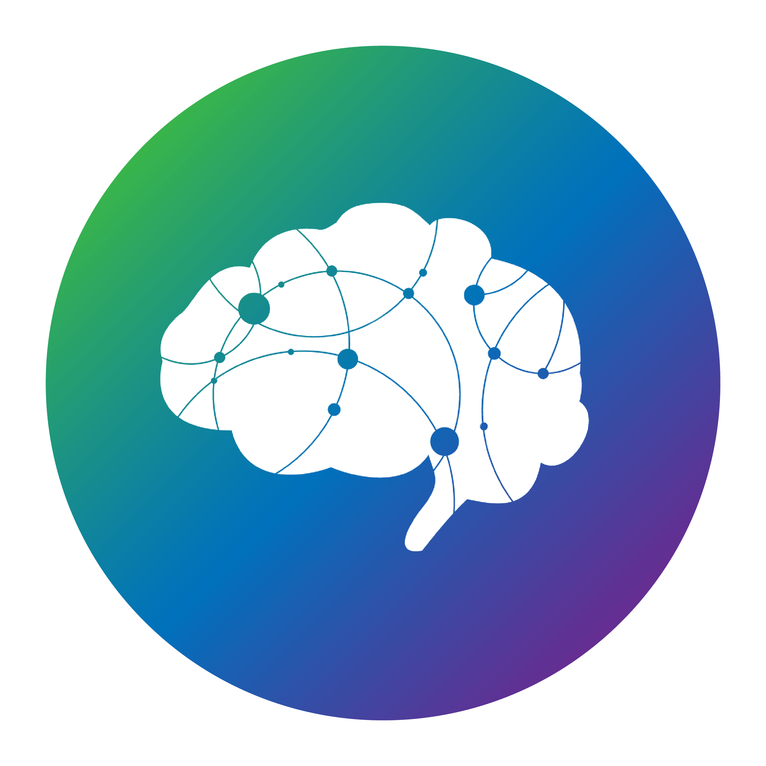 Brain with gradient background icon