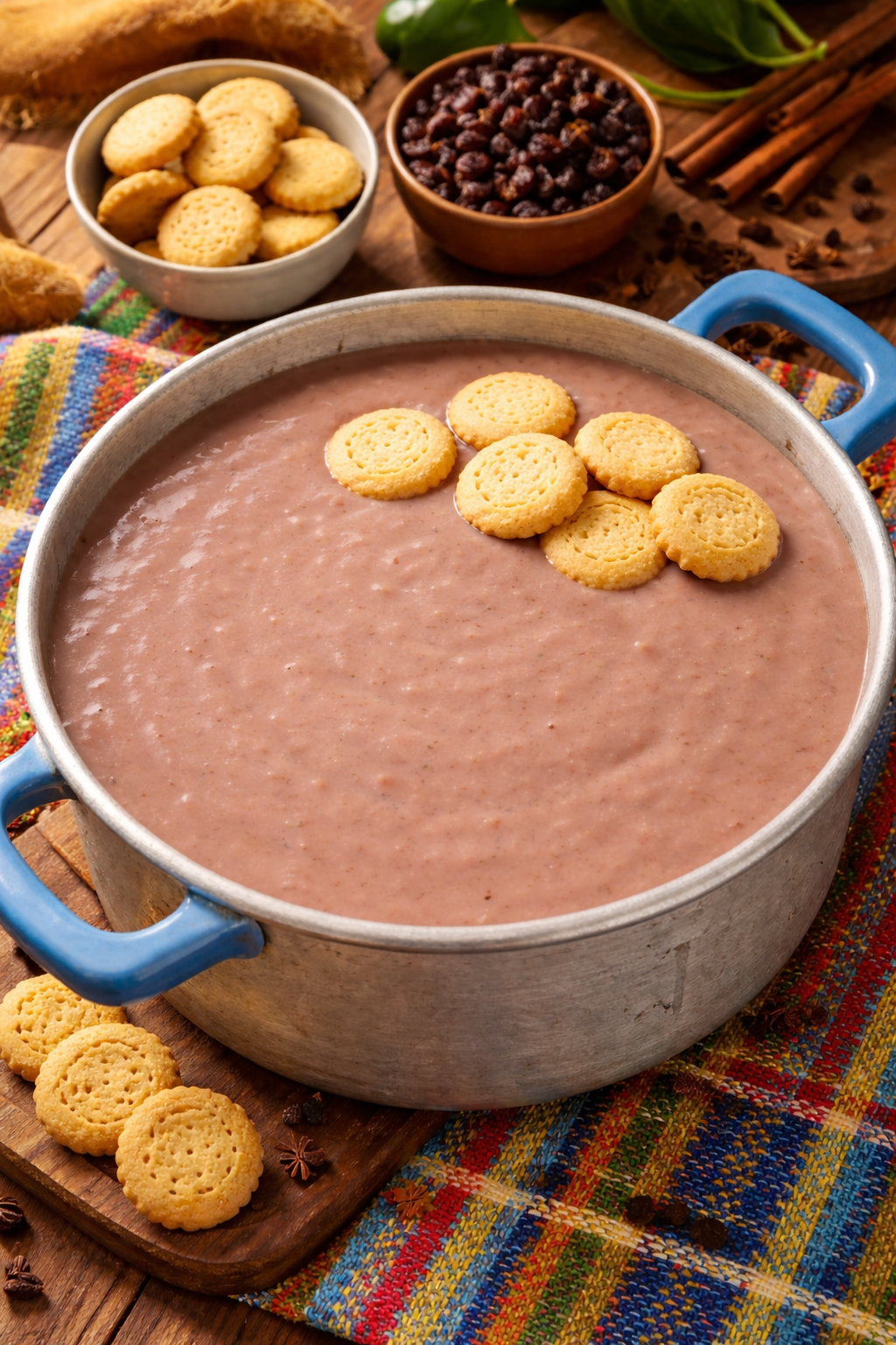 Habichuelas con dulce in silver pot.png