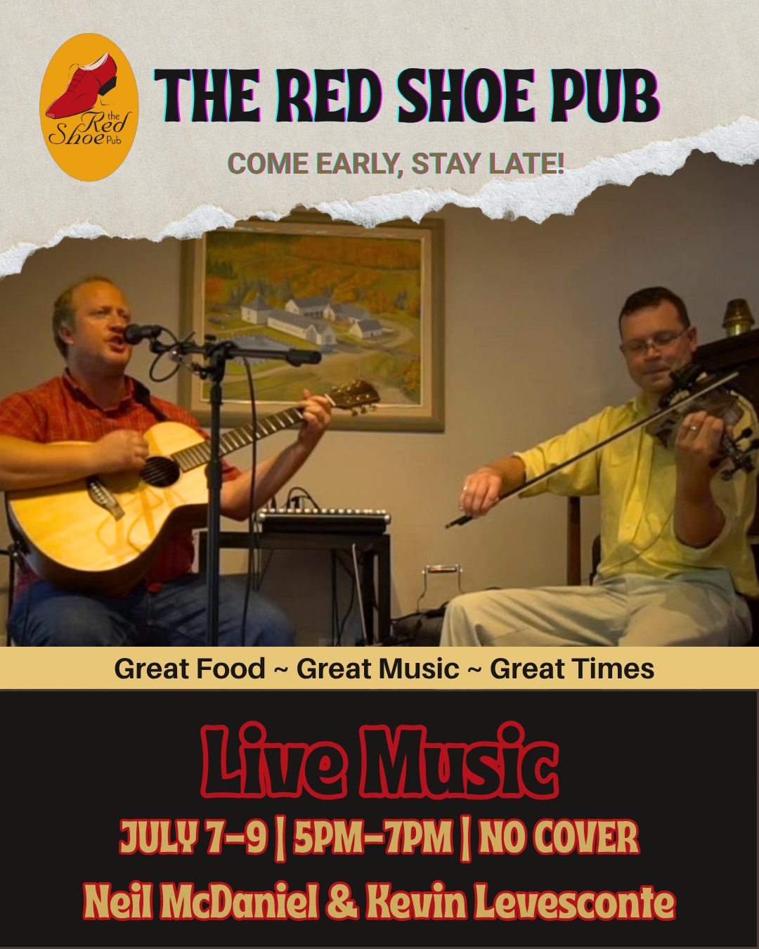 Suppertime Music with Neil McDaniel & Kevin Levesconte | No Cover | 5PM - 7 PM