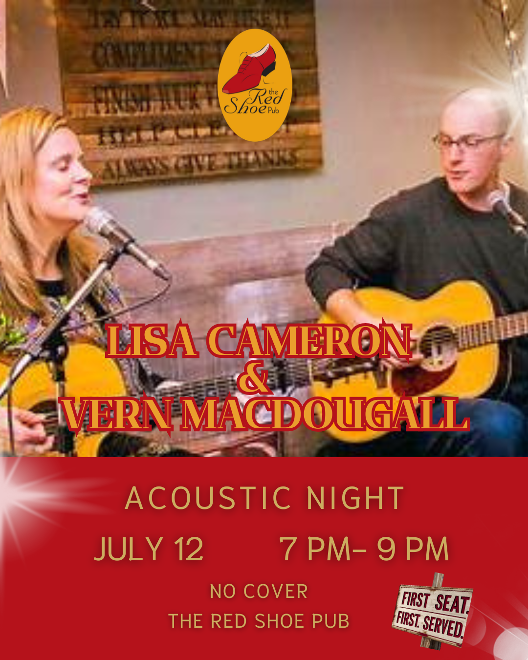Saturday Session – Lisa Cameron & Vern MacDougall 🕖 7–9 PM | N/C