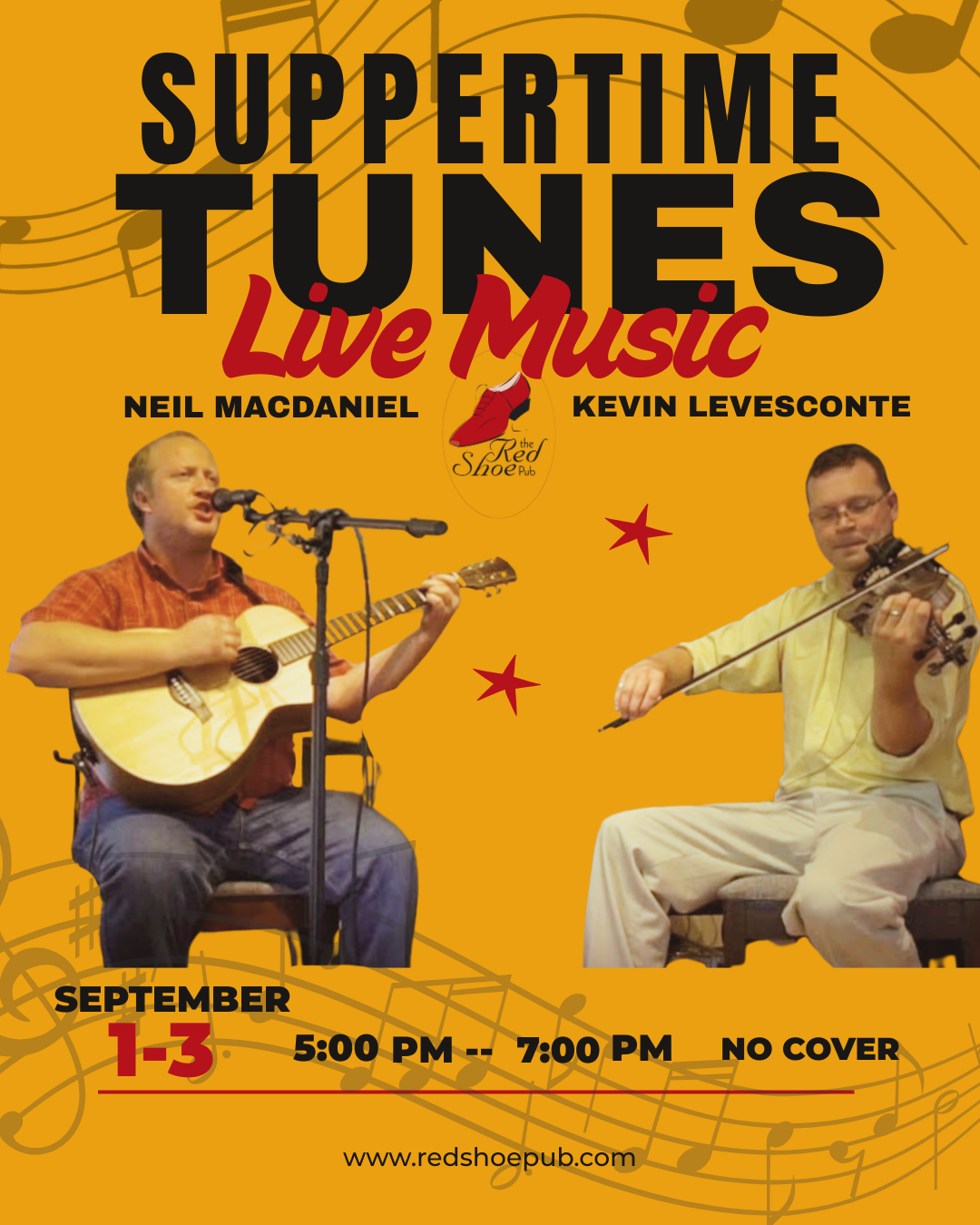 Suppertime Tunes with Neil MacDaniel & Kevin Levesconte | 5–7 PM | N0 Cover