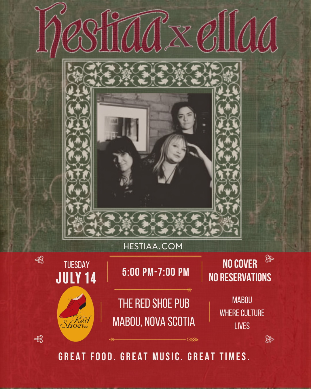 HESTIAA x ELLAA  | SUPPERTIME TUNES | TUESDAY, JULY 14 | 5:00–7:00 PM | NO COVER
