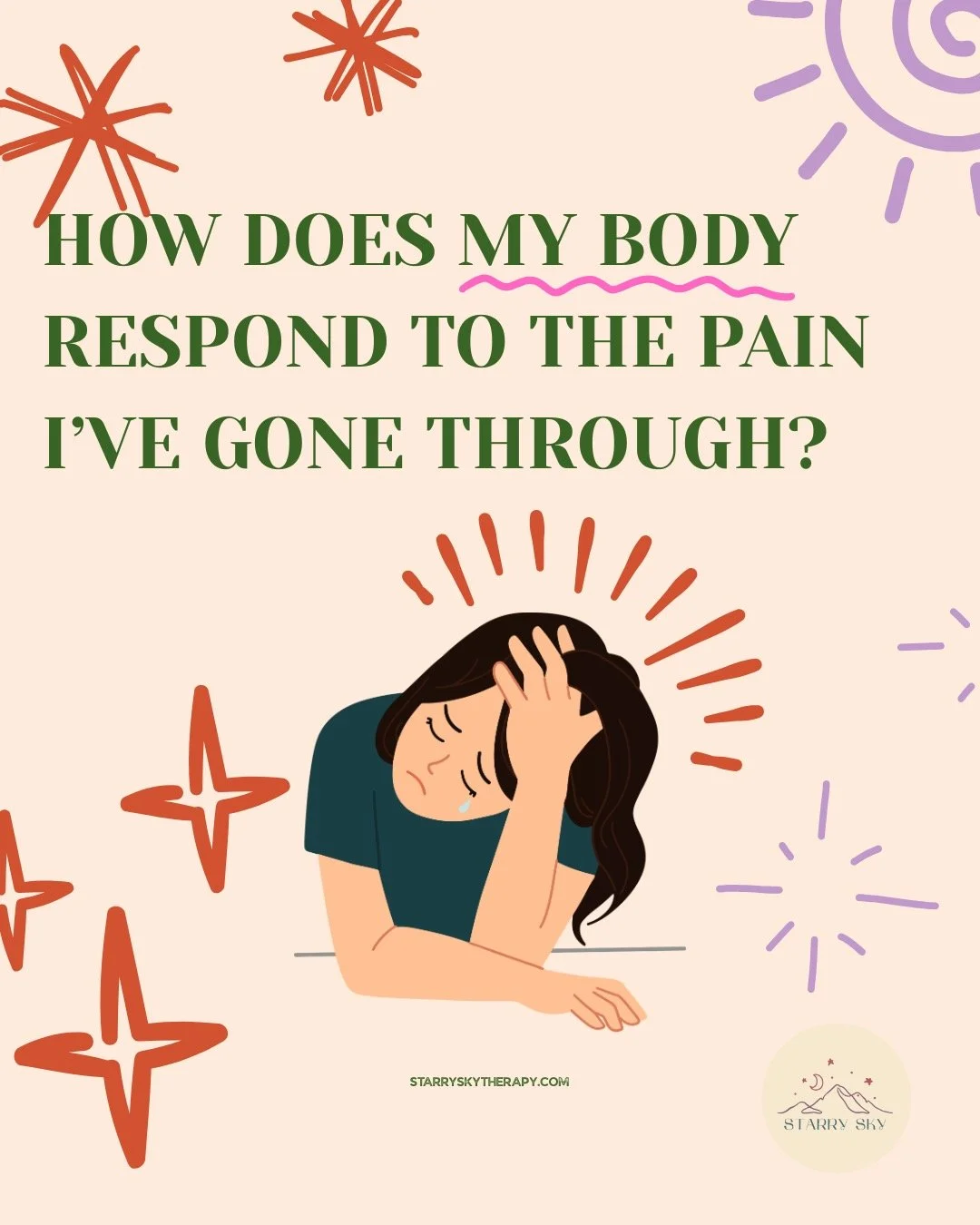 Take a moment to consider how your body experiences the trauma and pain you've gone through.