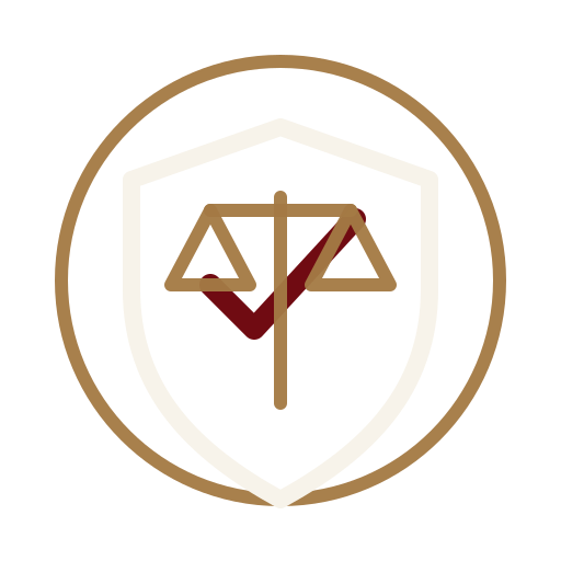 Shield and scales icon representing a confidential neutrality and conflict review before mediation.