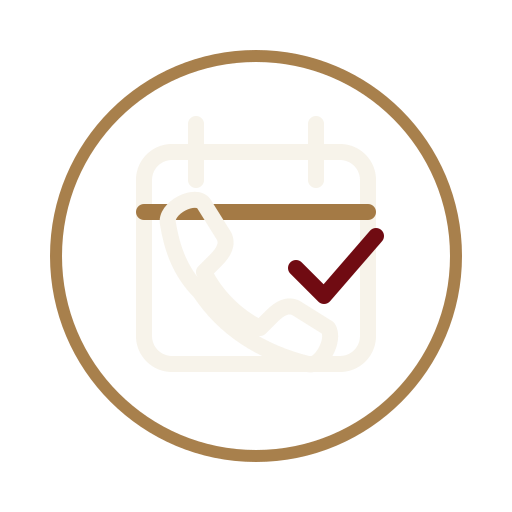 Phone and calendar icon representing the first step of scheduling mediation and identifying the matter.