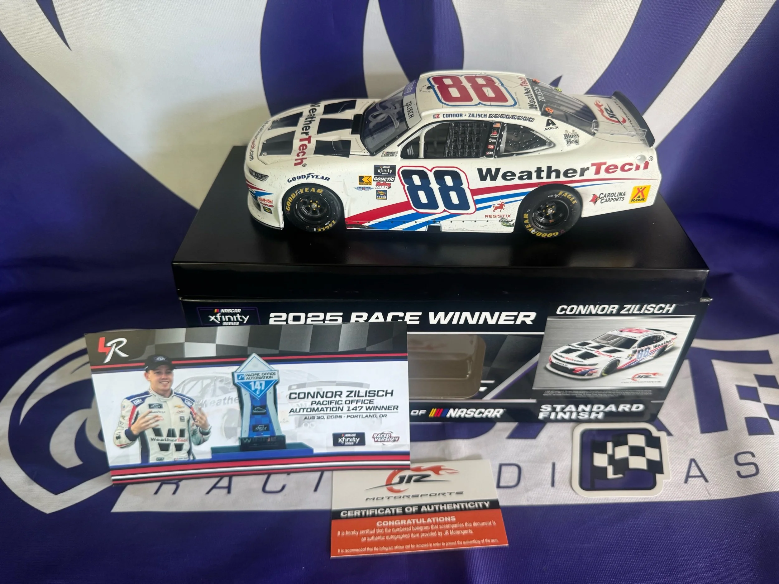 Connor Zilisch Autographed 2025 WeatherTech / Portland 8/30/25 Race Win 1:24 Nascar Diecast