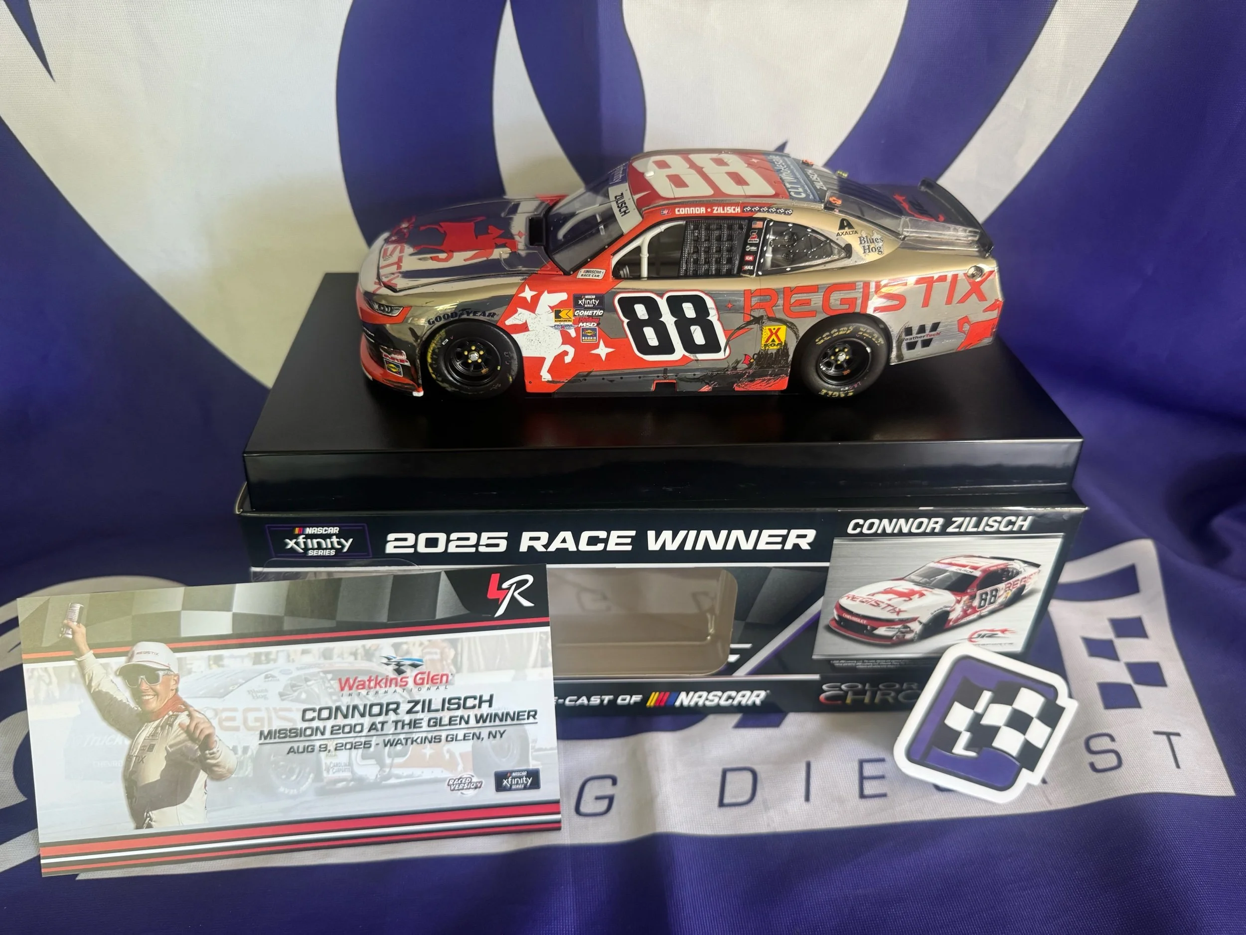 Connor Zilisch 2025 Registix Pocono 06/21/25 Race Win 1:24 Color Chrome Nascar Diecast - Xfinity Series