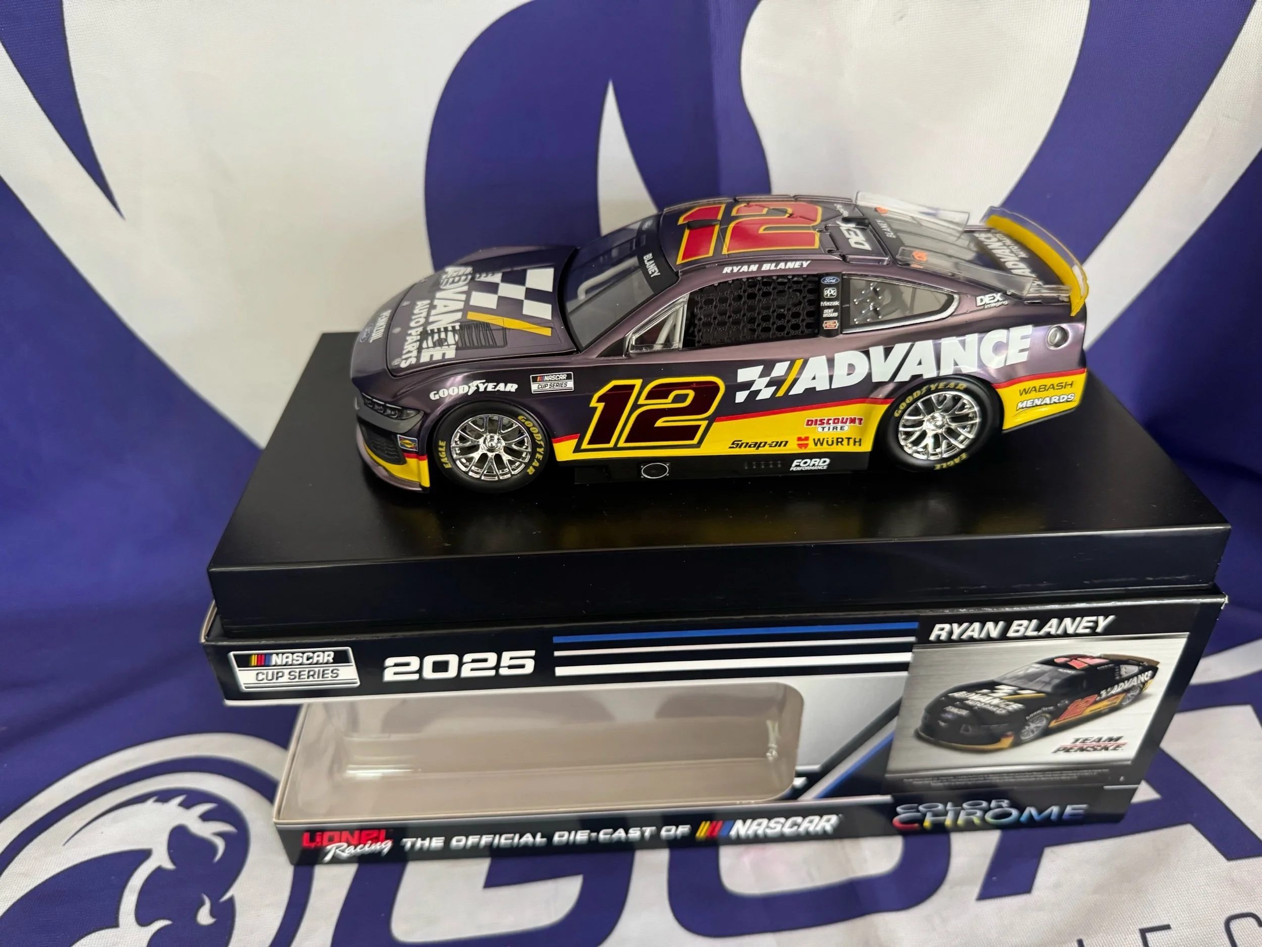 Ryan Blaney 2025 Advance Auto Parts 1:24 Color Chrome Nascar Diecast - FOIL NUMBER DIECAST