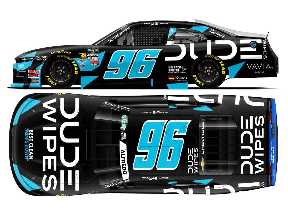 ($70.00) *Preorder* Anthony Alfredo 2026 Dude Wipes 1:24 Nascar Diecast - O'Reilly Auto Parts Series