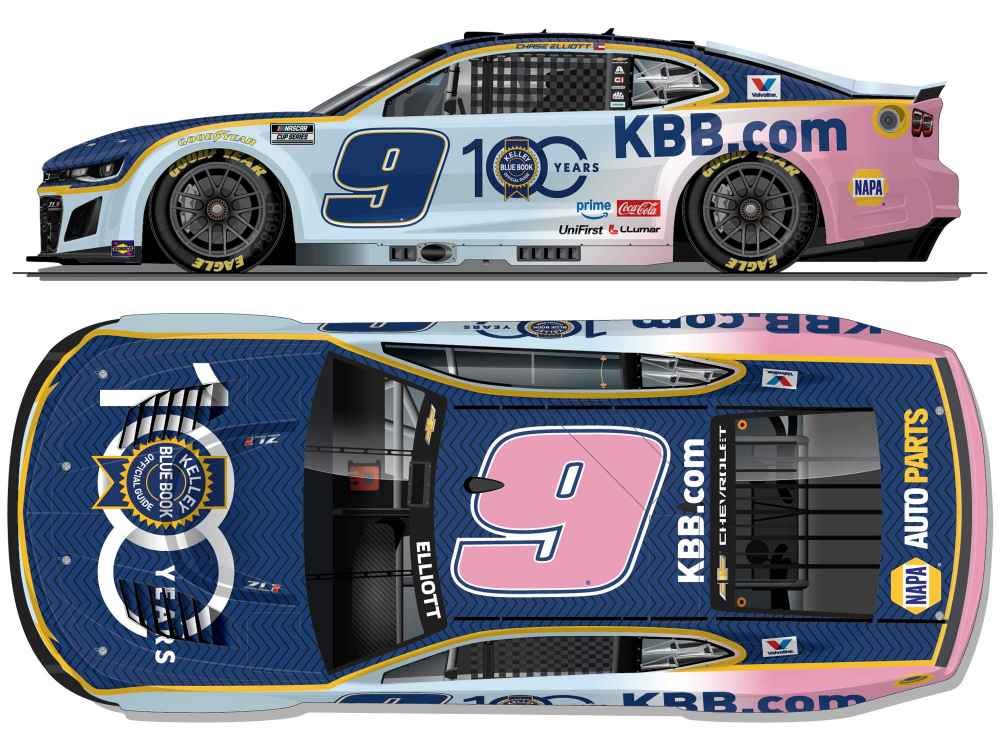 ($130.00) *Preorder* Chase Elliott 2026 Kelley Blue Book 100th Anniversary 1:24 Elite Nascar Diecast