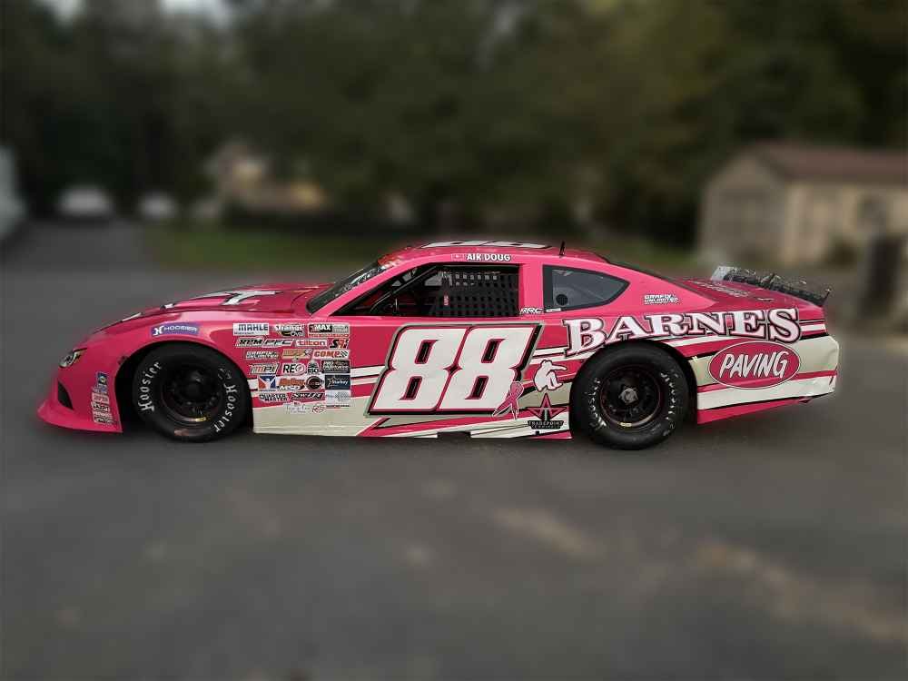 ($80.00) *Preorder* Doug Barnes Jr. 2026 Air Doug/Barnes Paving 1:24 Color Chrome Late Model Diecast