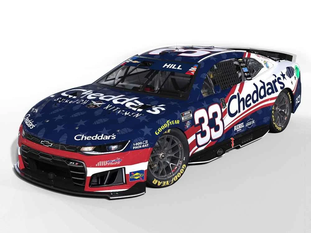 ($84.95) *Preorder* Austin Hill 2026 Cheddar's Patriotic 1:24 Liquid Color Nascar Diecast