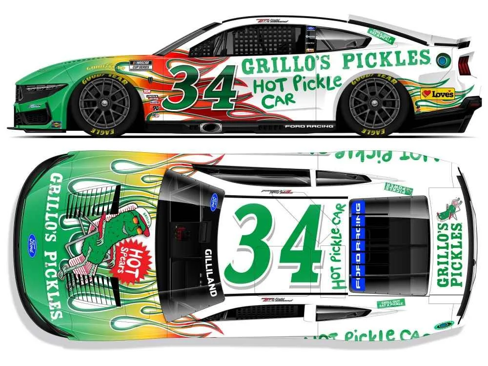 ($136.00) *Preorder* Todd Gilliland 2026 Grillo's Pickles Hot Spears 1:24 Elite Nascar Diecast - FOIL NUMBER DIECAST