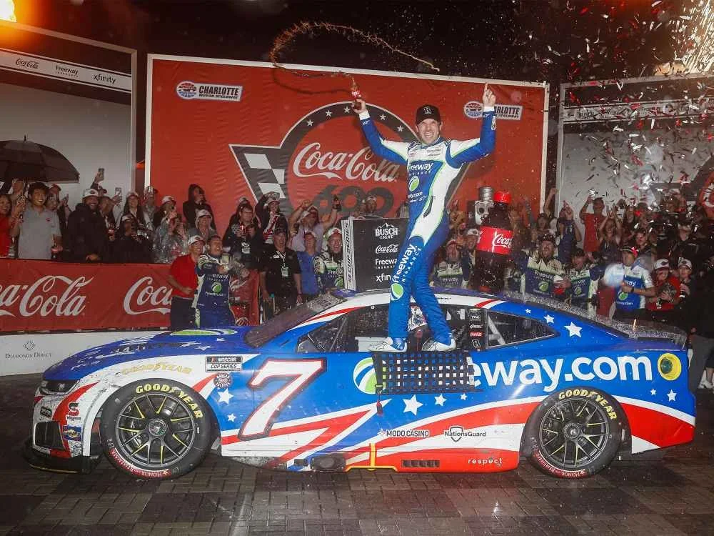 ($99.95) *Preorder* Daniel Suarez 2026 Patriotic Coke 600 5/24/26 Freeway Insurance Race Win 1:24 Color Chrome Nascar Diecast