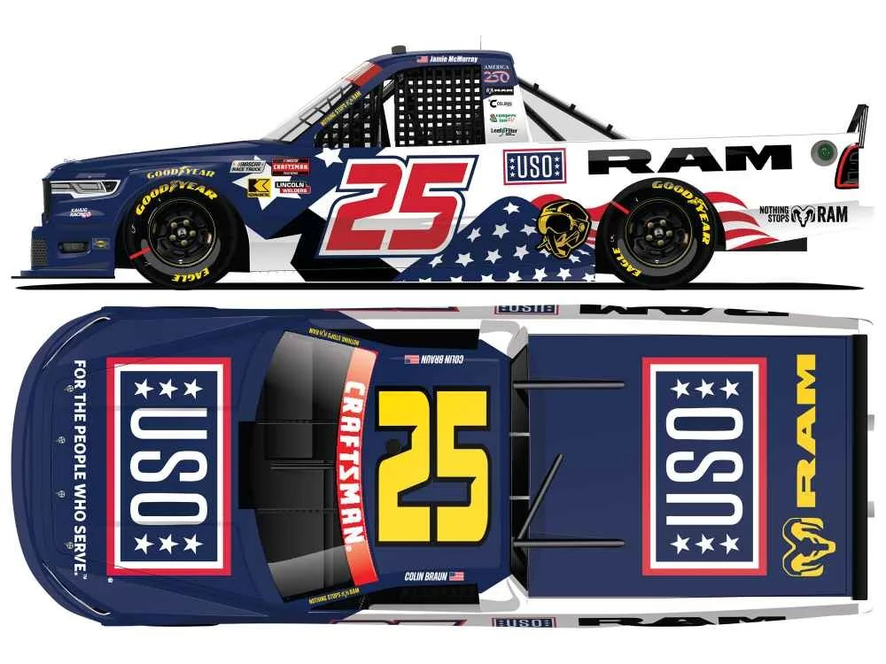 ($67.00) *Preorder* Jamie McMurray 2026 USO Truck Series 1:24 Nascar Diecast - Truck Series