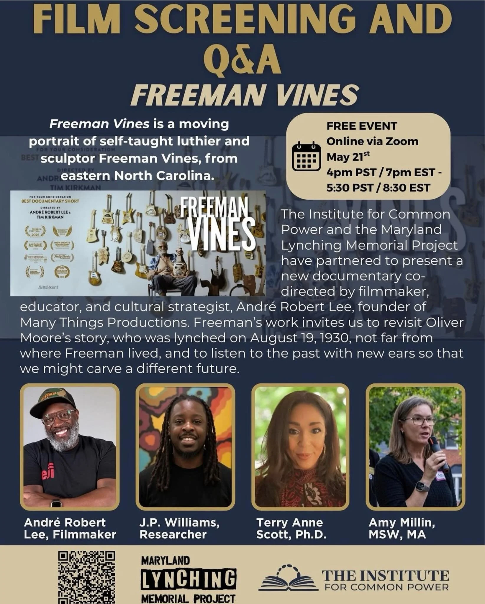 FREE online event! Register today: https://mdlynchingmemorial.networkforgood.com/events/99716-freeman-vines-film-screening-discussion
#film # trending #history #truth #movie