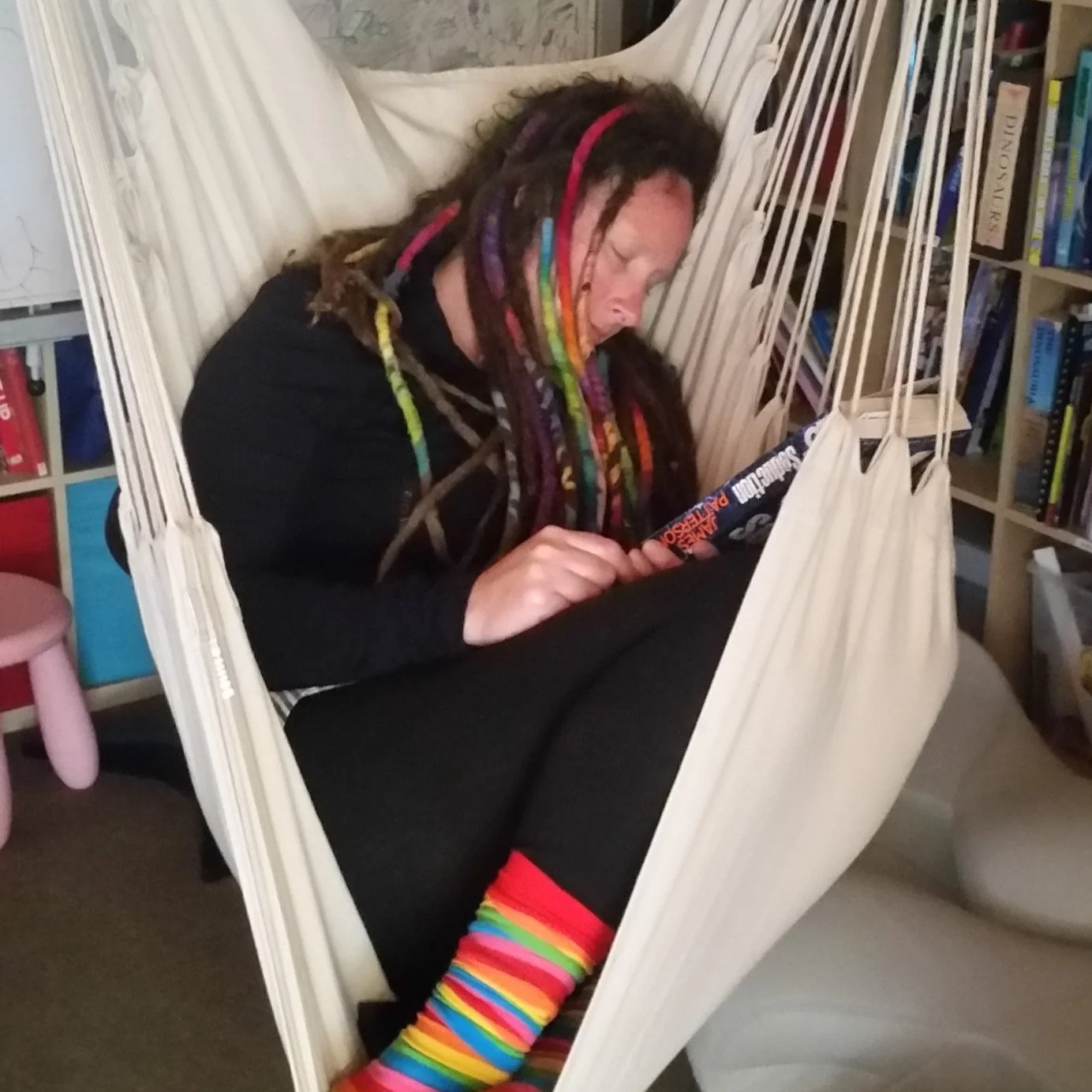 Relaxing in a hammock