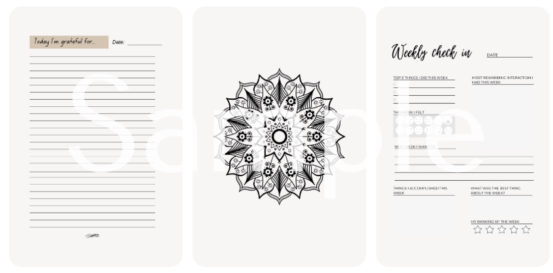 Inside Nics gratitude journal