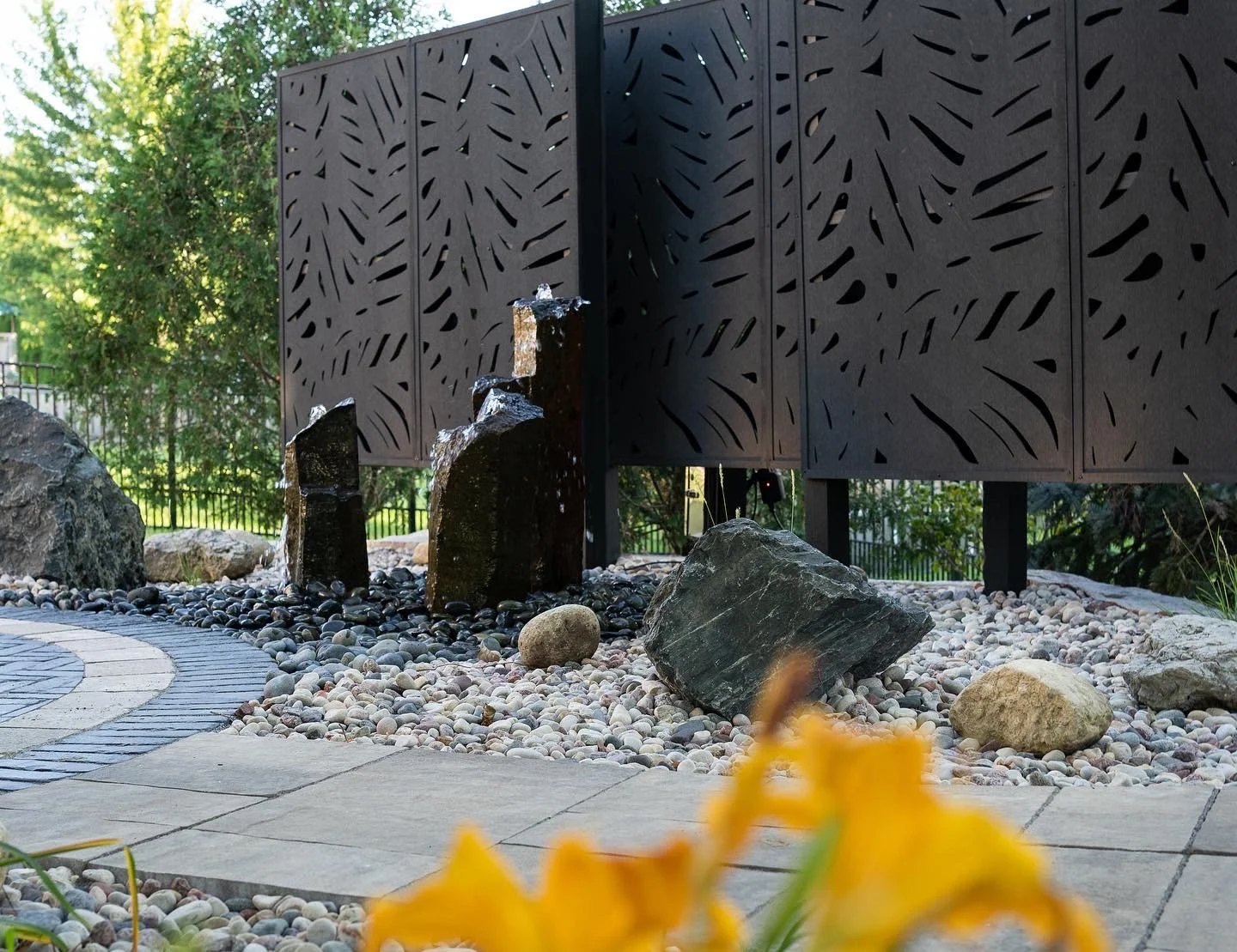 Landscape Design With Brick Paver Patio in Geneva, IL