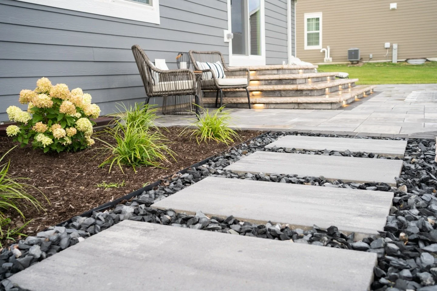 Brick Paver Driveway and Landscape Design in Lakewood, IL