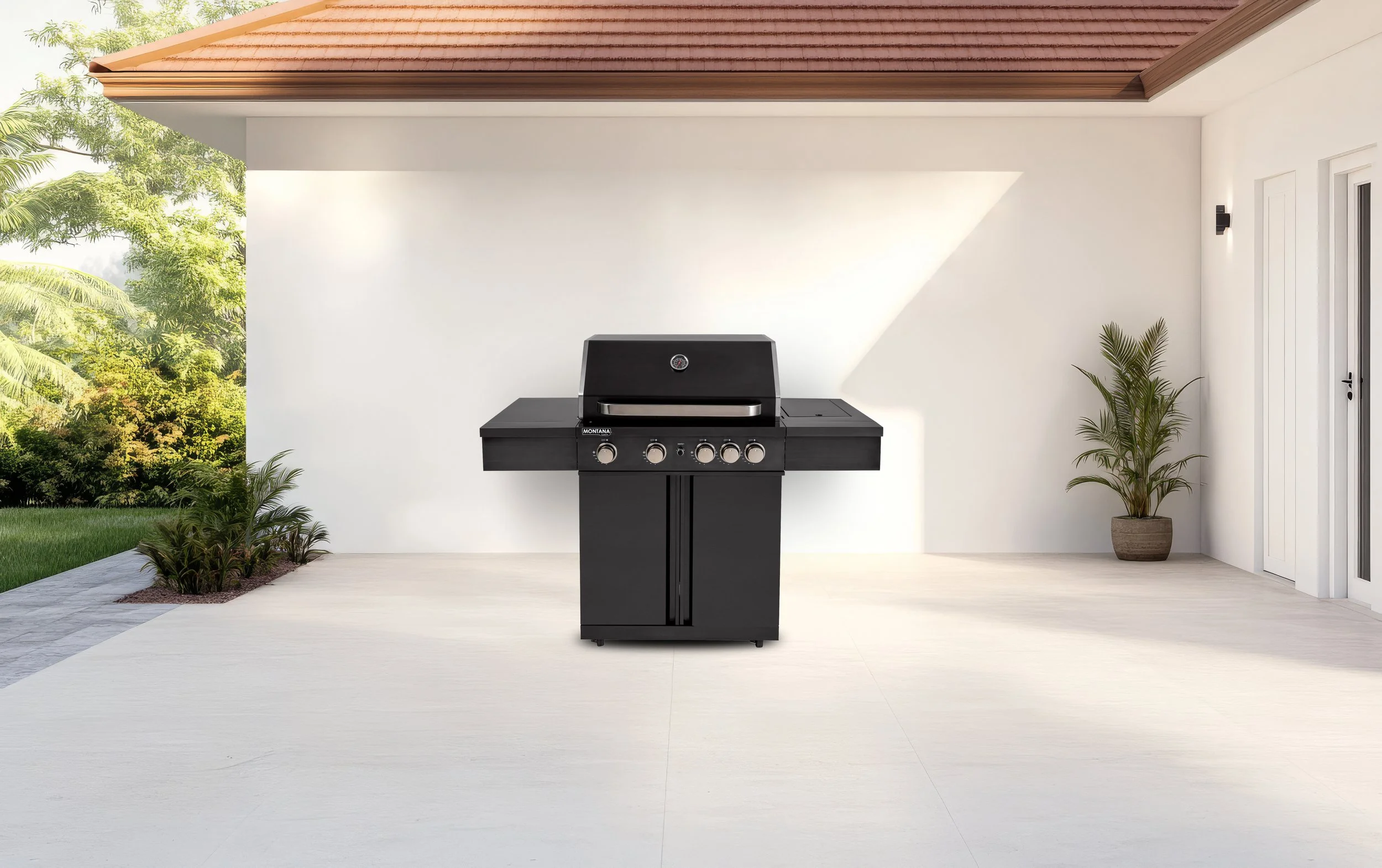 4-Burner Plus Side Burner in an Alfresco area