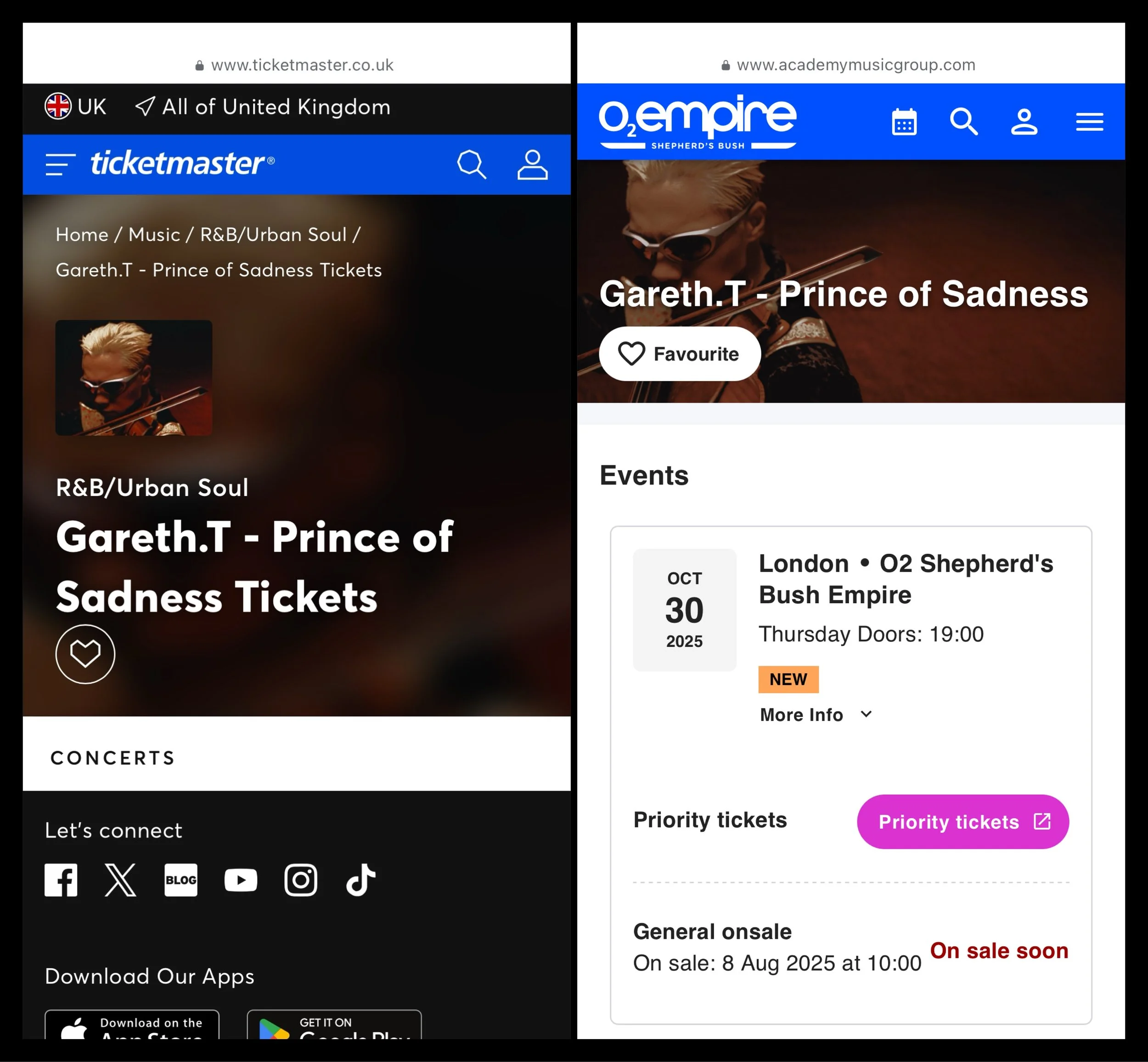 《Gareth.T – Prince of Sadness》湯令山世界巡迴演唱會-倫敦站|8月8日於Ticketmaster及AMG准時開賣