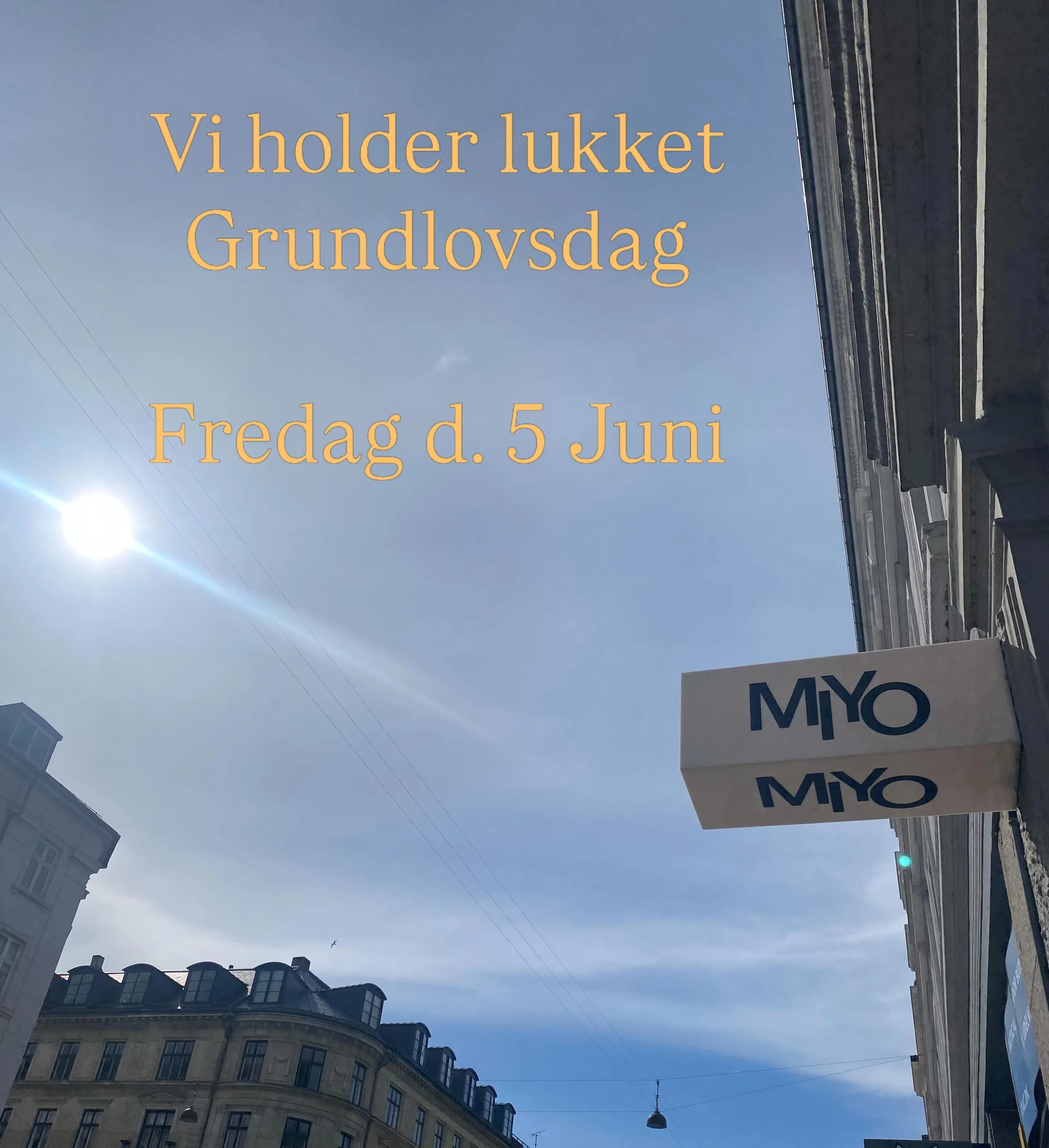 Vi holder lukket i morgen p&aring; Grundlovsdag 🤠Allerede tilbage igen p&aring; l&oslash;rdag 11.00-15.00 👌☀️💫
