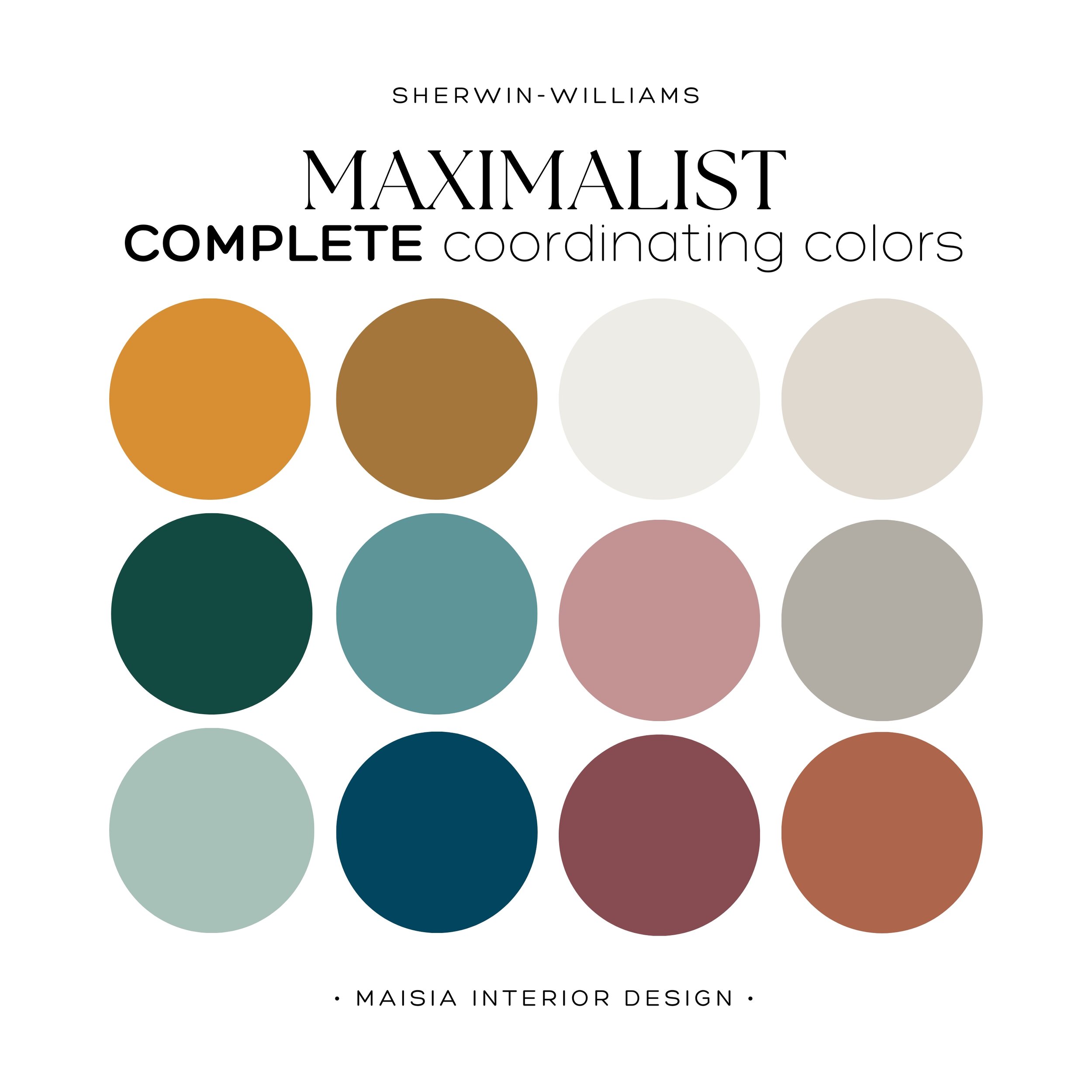Sherwin Williams MAXIMALIST color palette