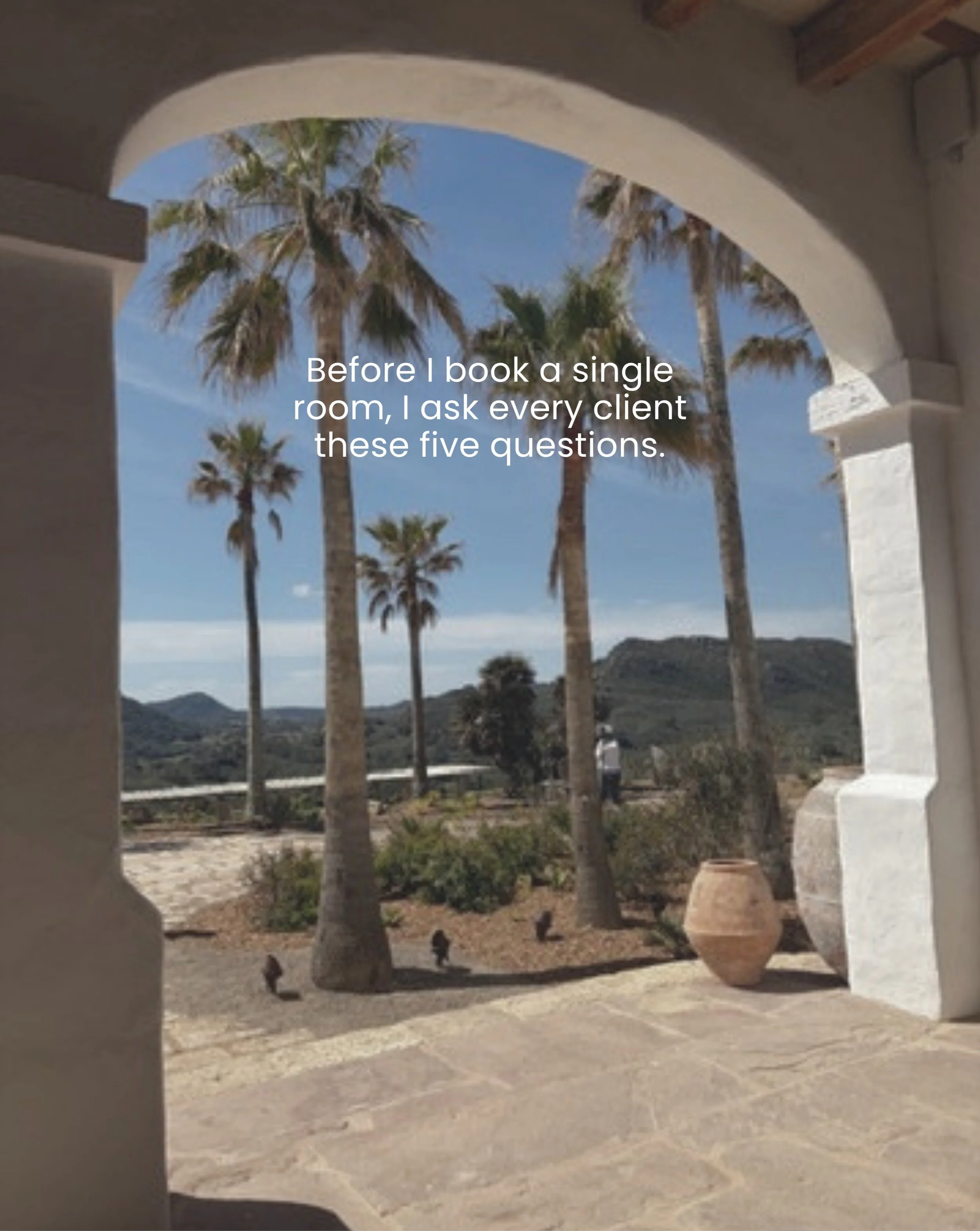The most important part of planning a beautiful trip happens long before anything is booked. ✈️

These are the five questions I ask every client, and each one teaches me something a booking form never could: what you value, the kind of places where y
