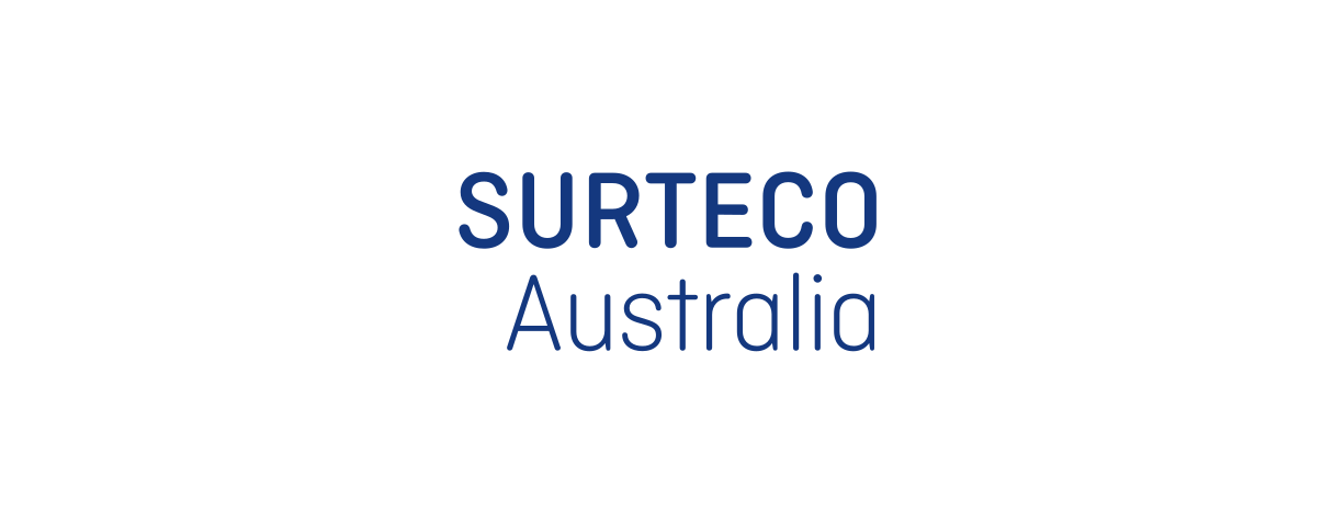 Surteco Australia logo with black and blue text on a white background.