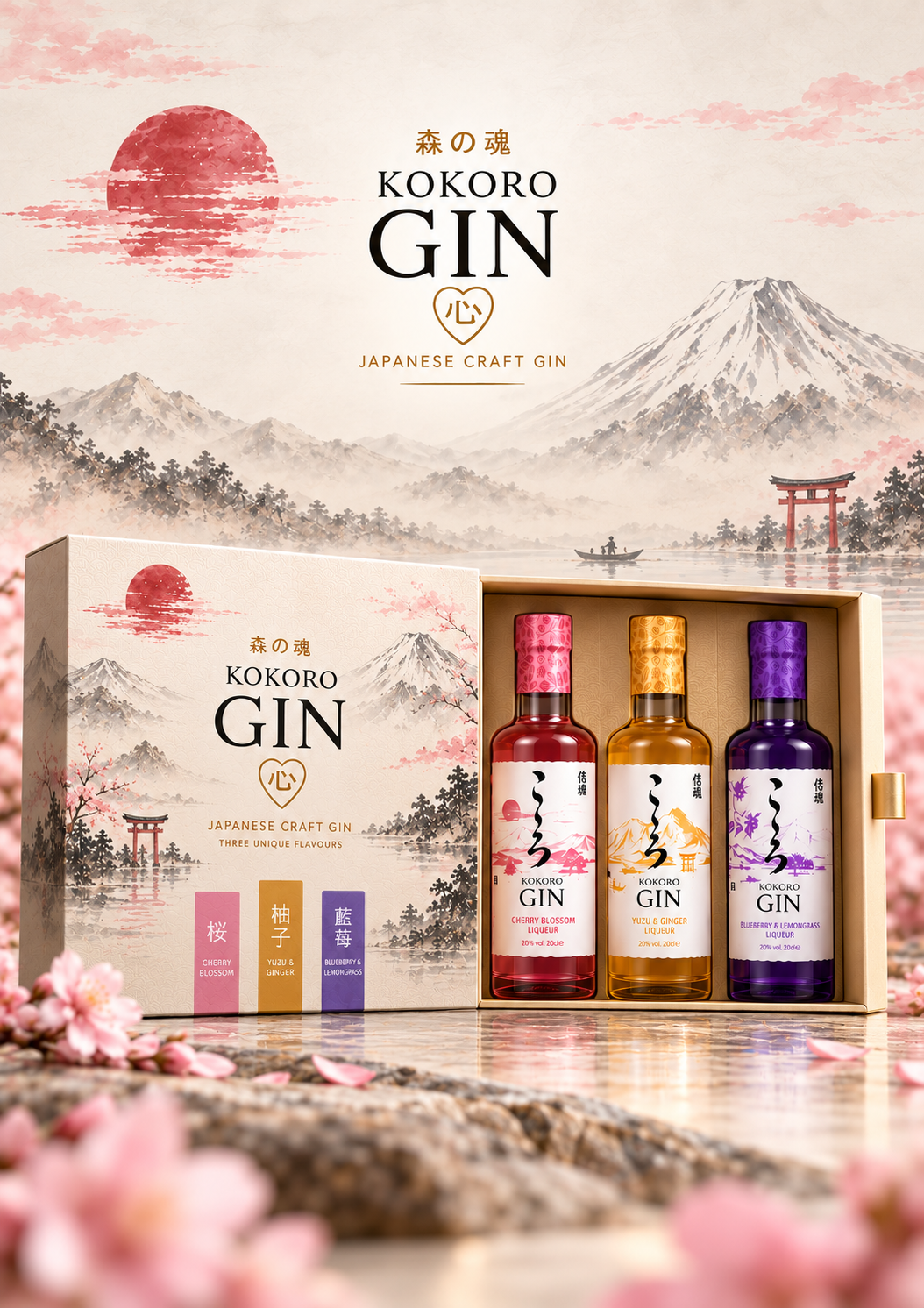 Kokoro Gin Liqueur Tasting Collection