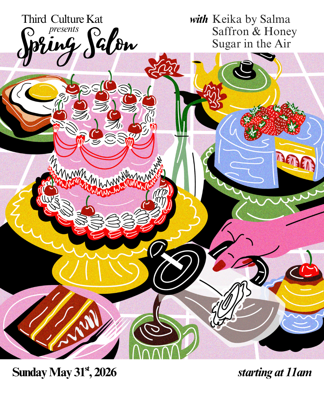 Spring Salon Third Culture Kat event poster by Azra Hirji
