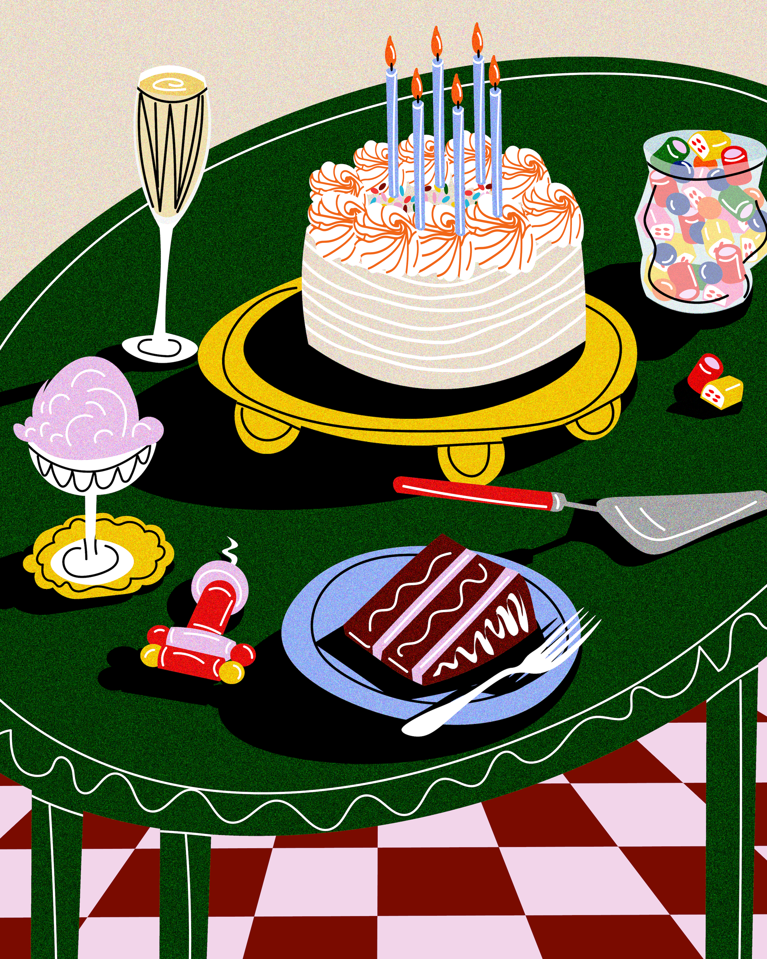 whimsical tablescape illustration by azra hirji